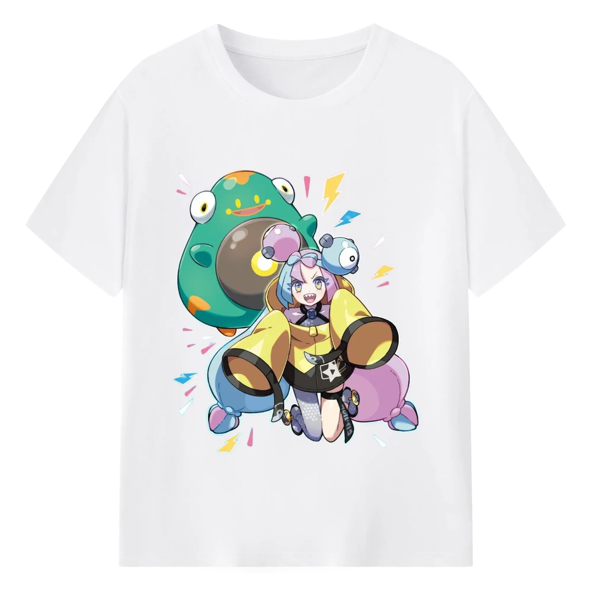 Iono Pokemon Classic T-Shirt - 180g Cotton T-Shirt With Front Heat Transfer Print – Soft, Lightweight, Fitted Design – Comfortable Casual Wear For Sports & Everyday Use