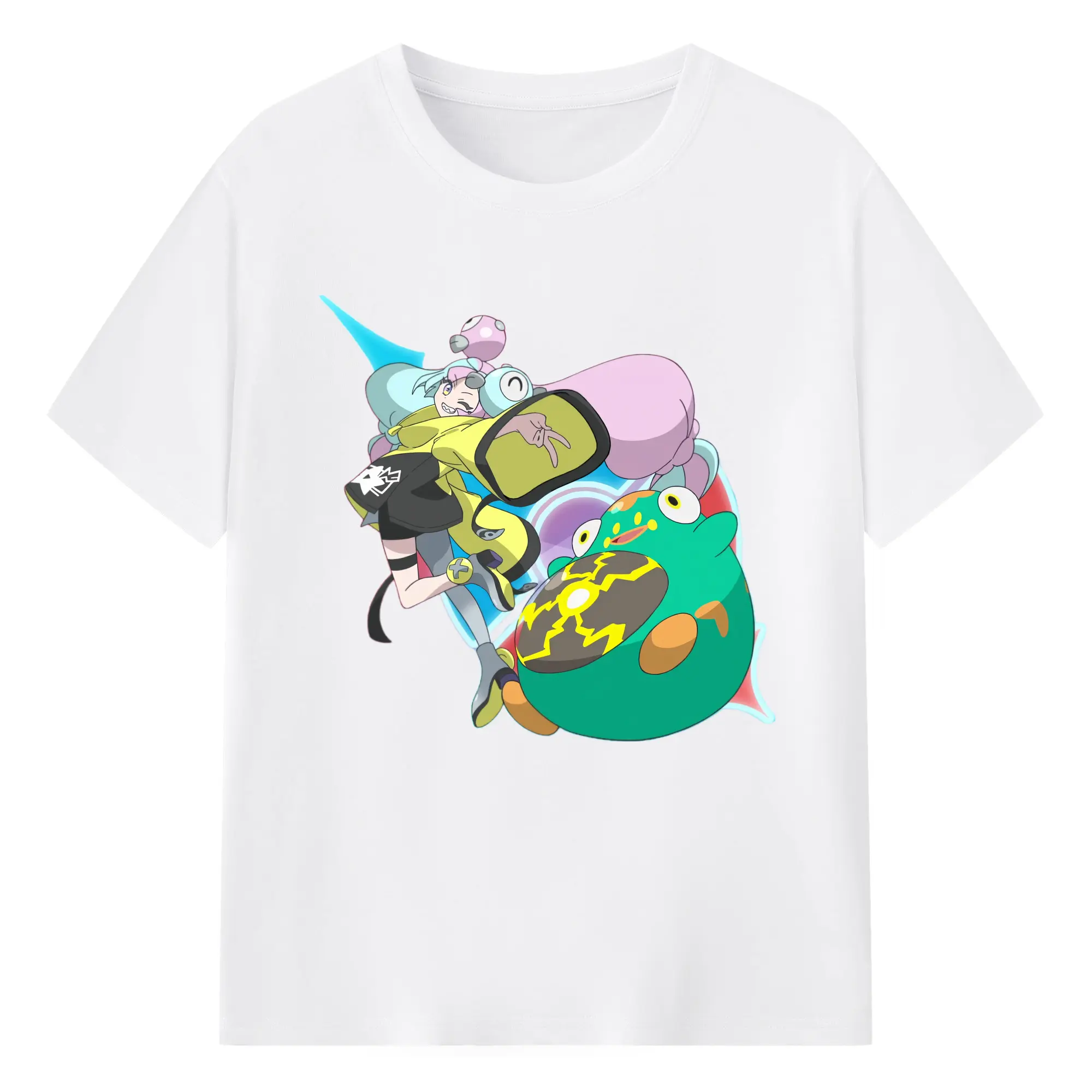 Youth Iono Pokemon Classic T-Shirt - 180g Cotton T-Shirt With Front Heat Transfer Print – Soft, Lightweight, Fitted Design – Comfortable Casual Wear For Sports & Everyday Use