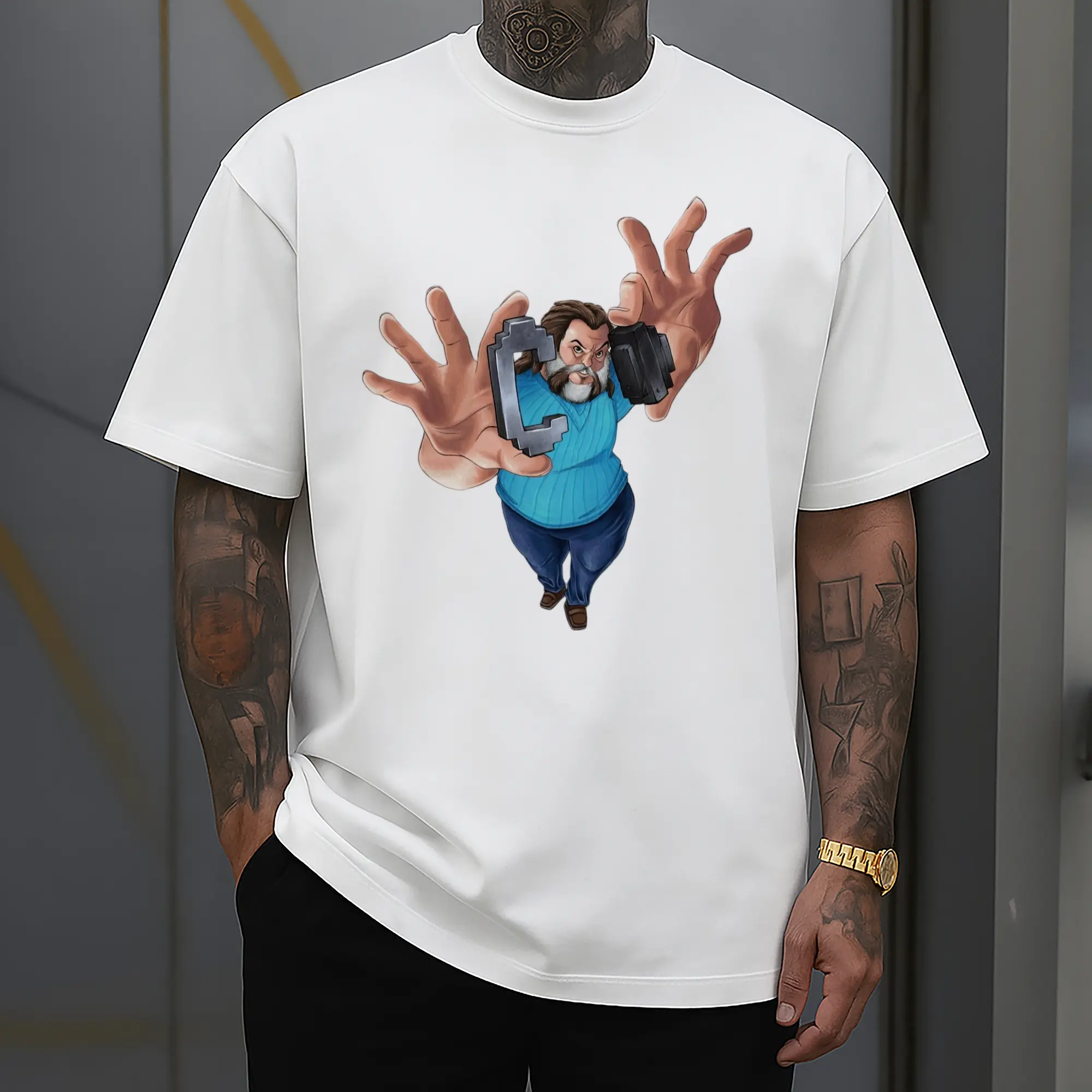 minecraft movie steve shirt​