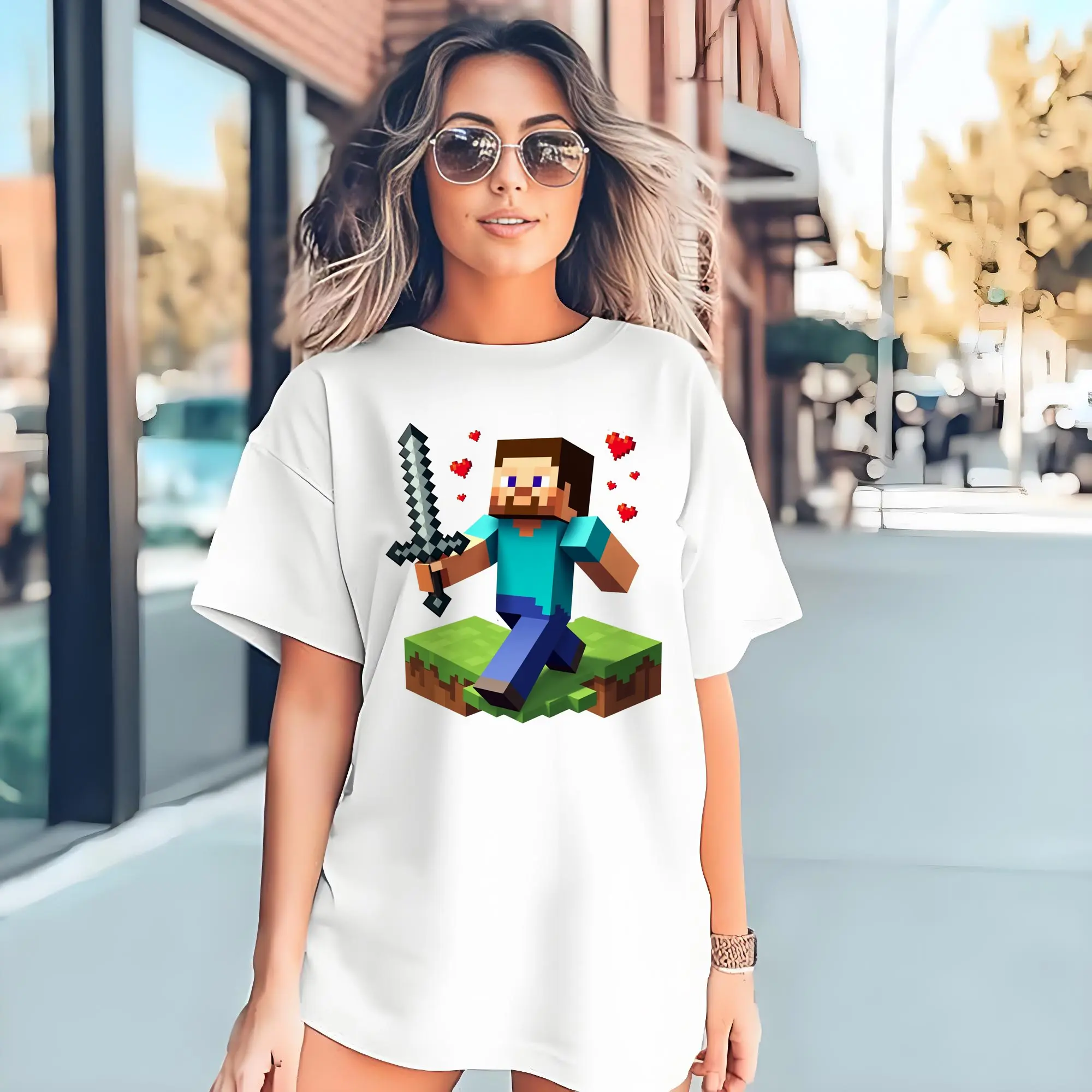 minecraft steve art shirt