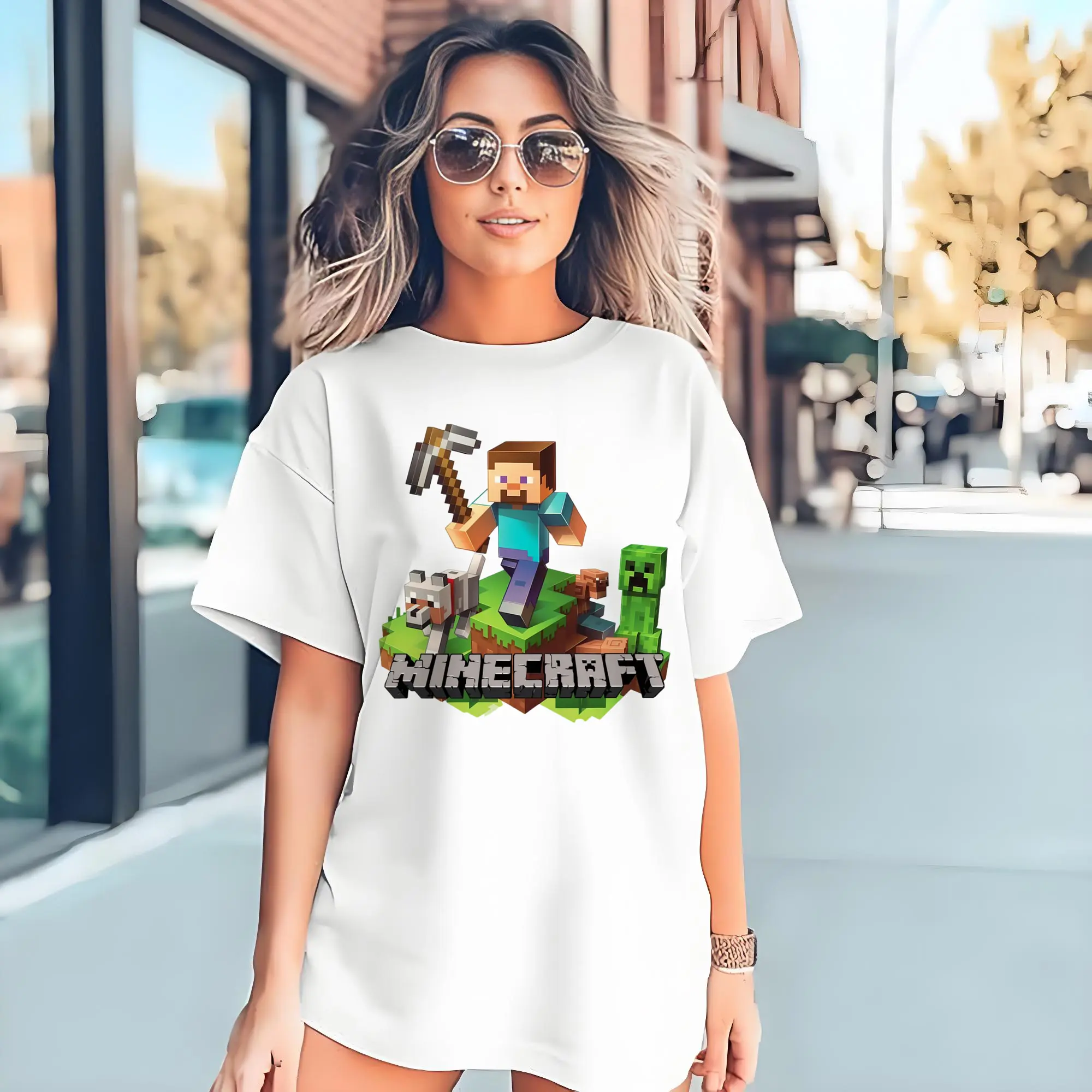 minecraft steve classic graphic tee