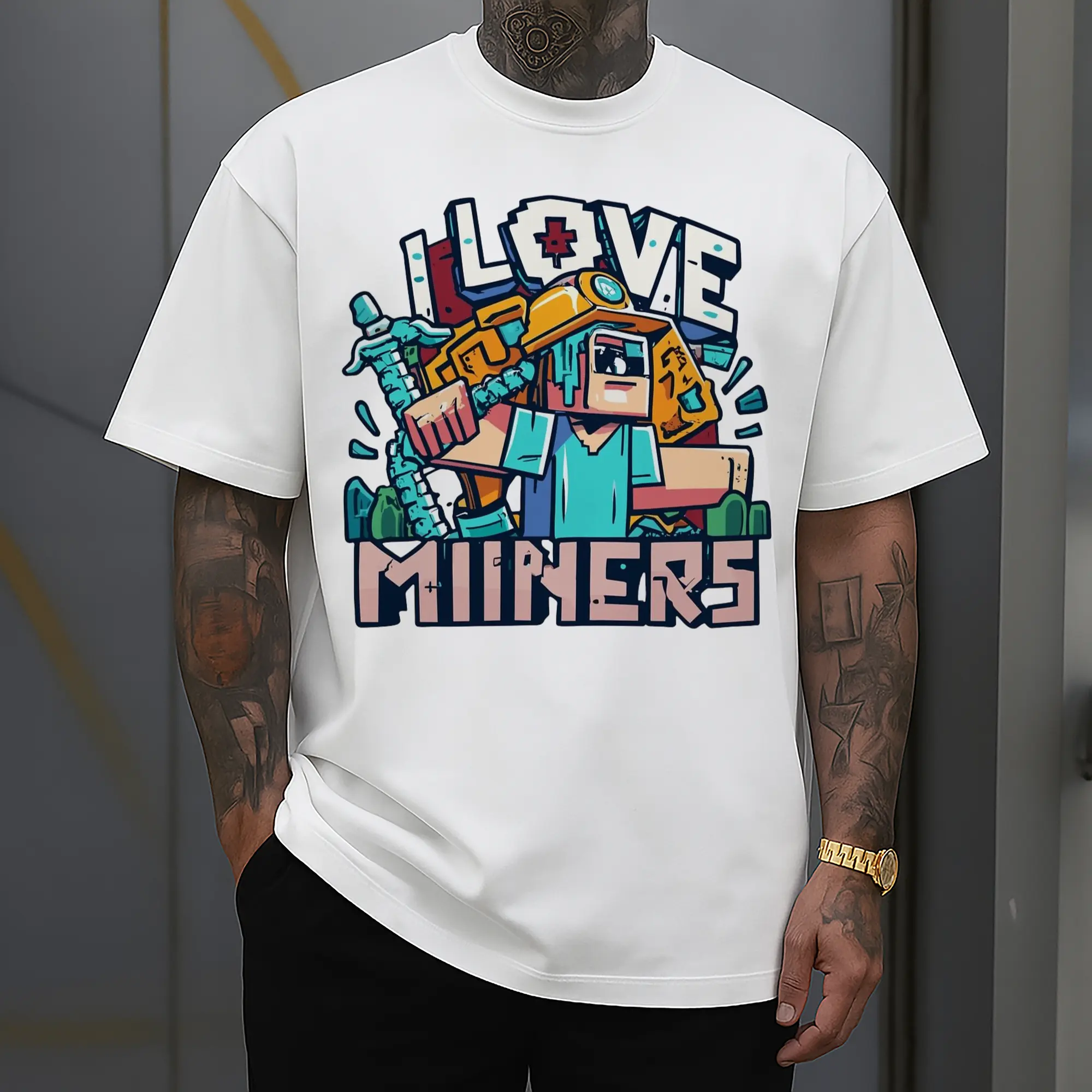 minecraft steve collage t-shirt