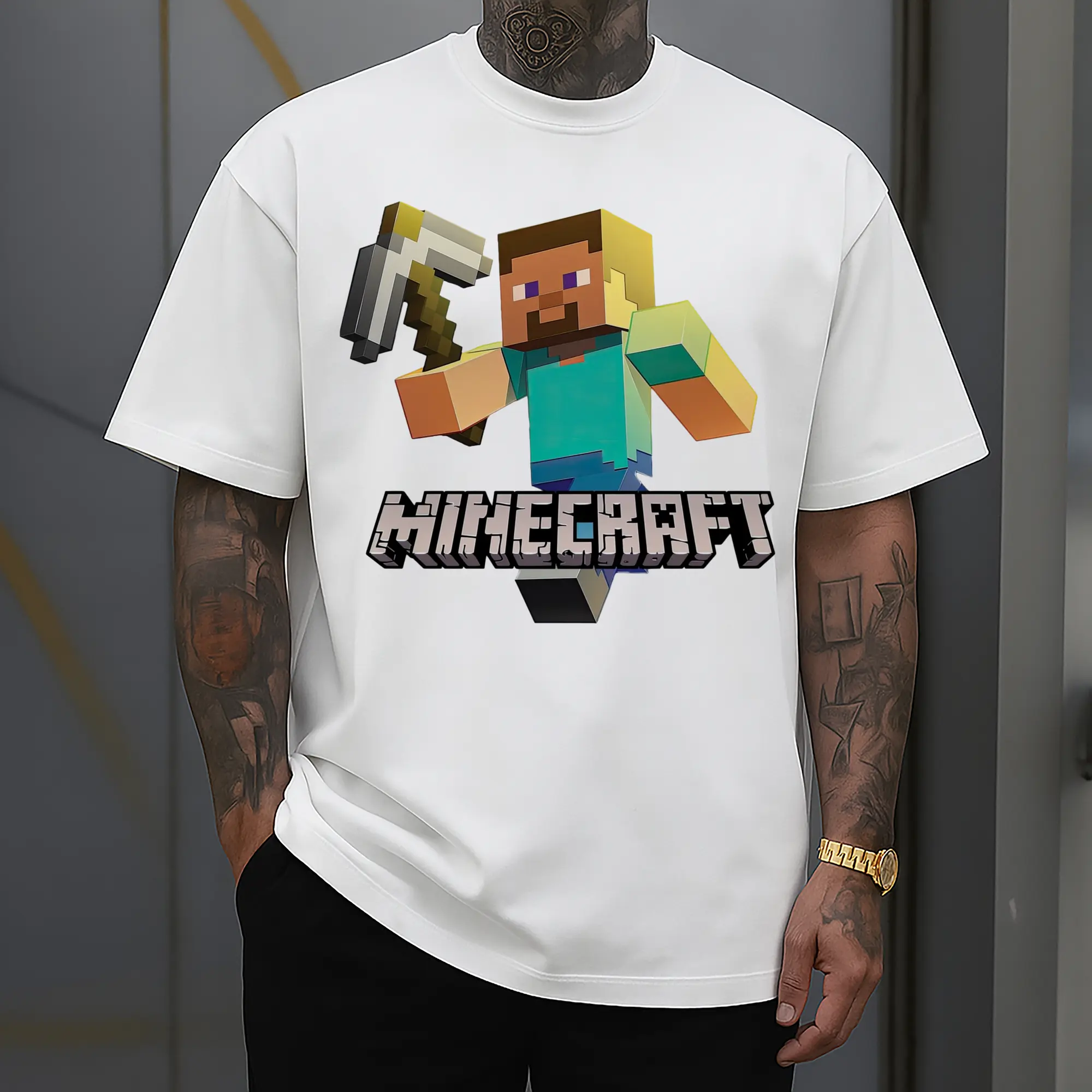 minecraft steve graphic classic shirt