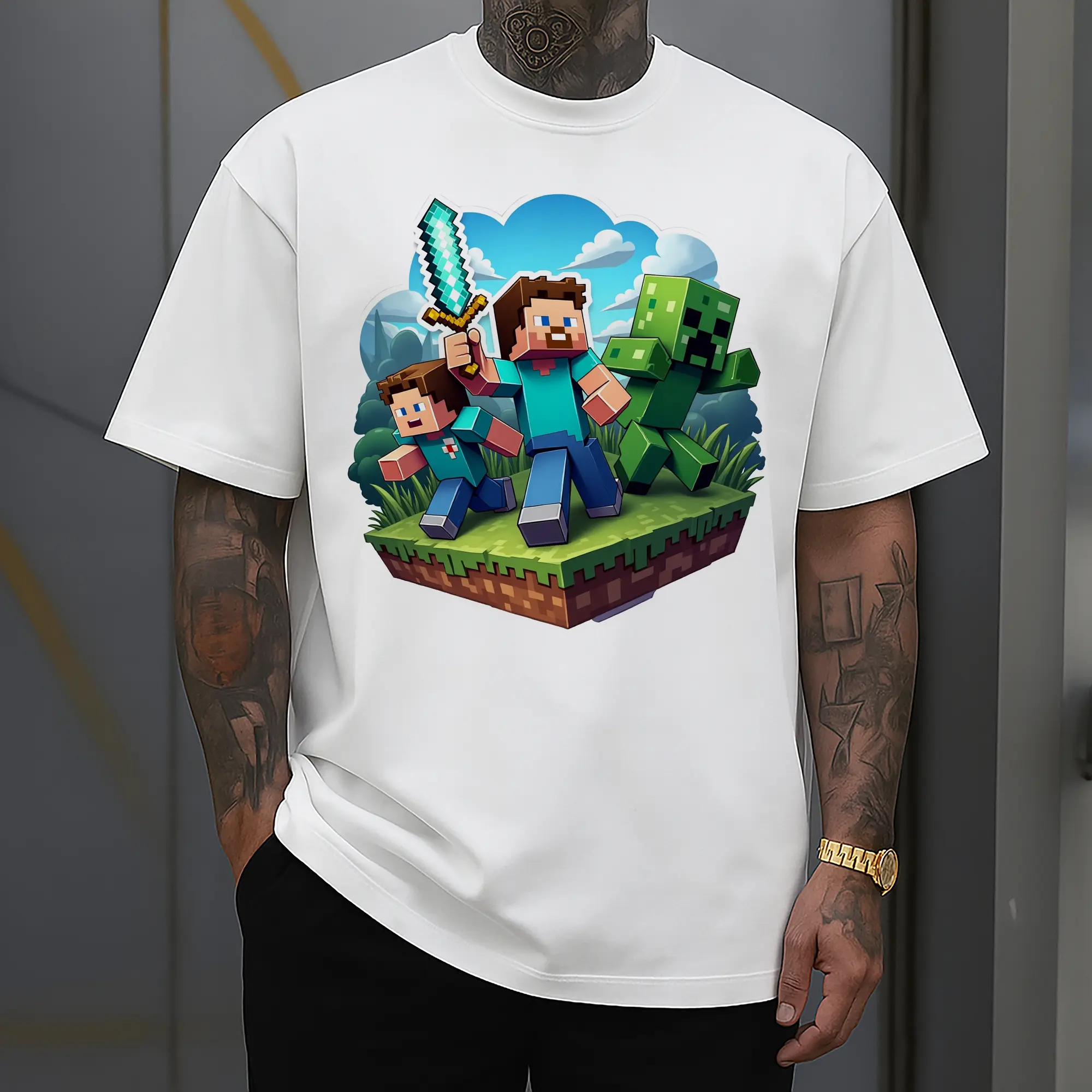 minecraft steve shirt