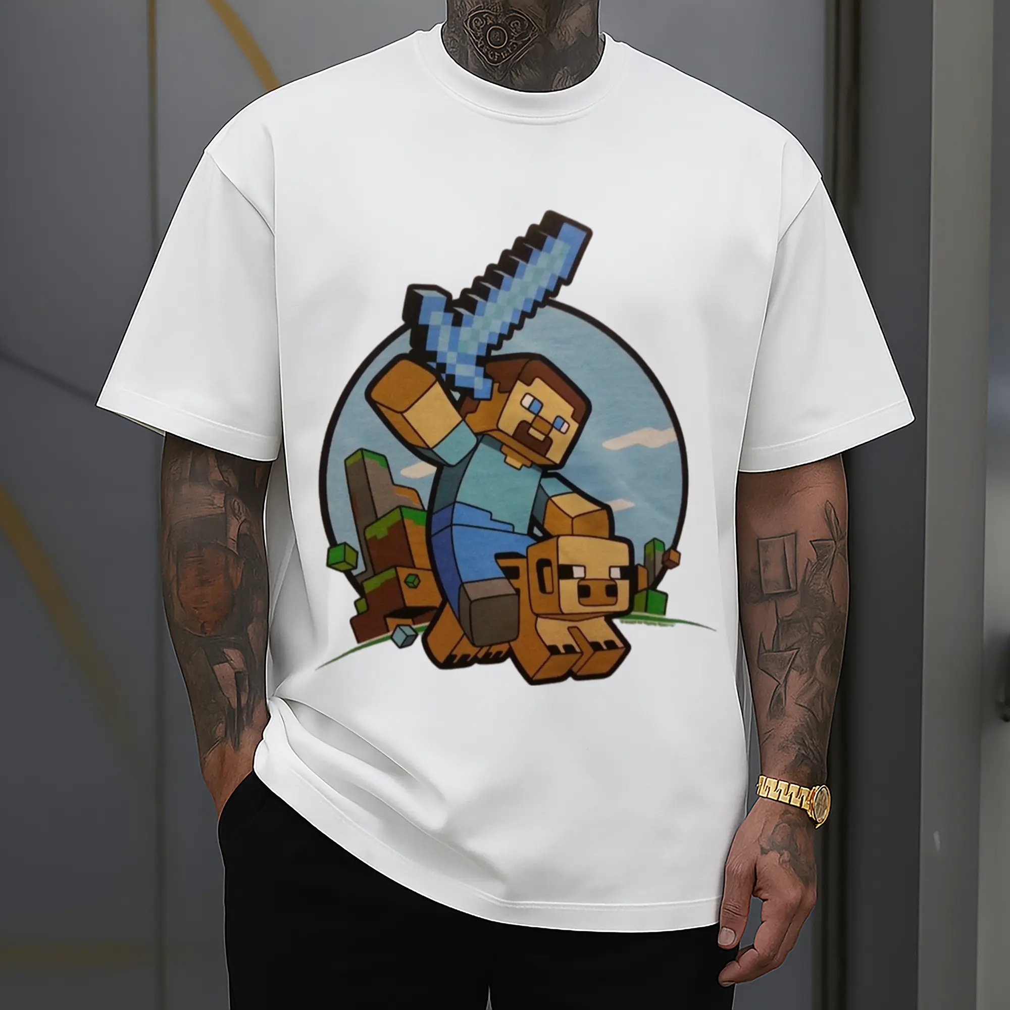 minecraft steve tee shirt​