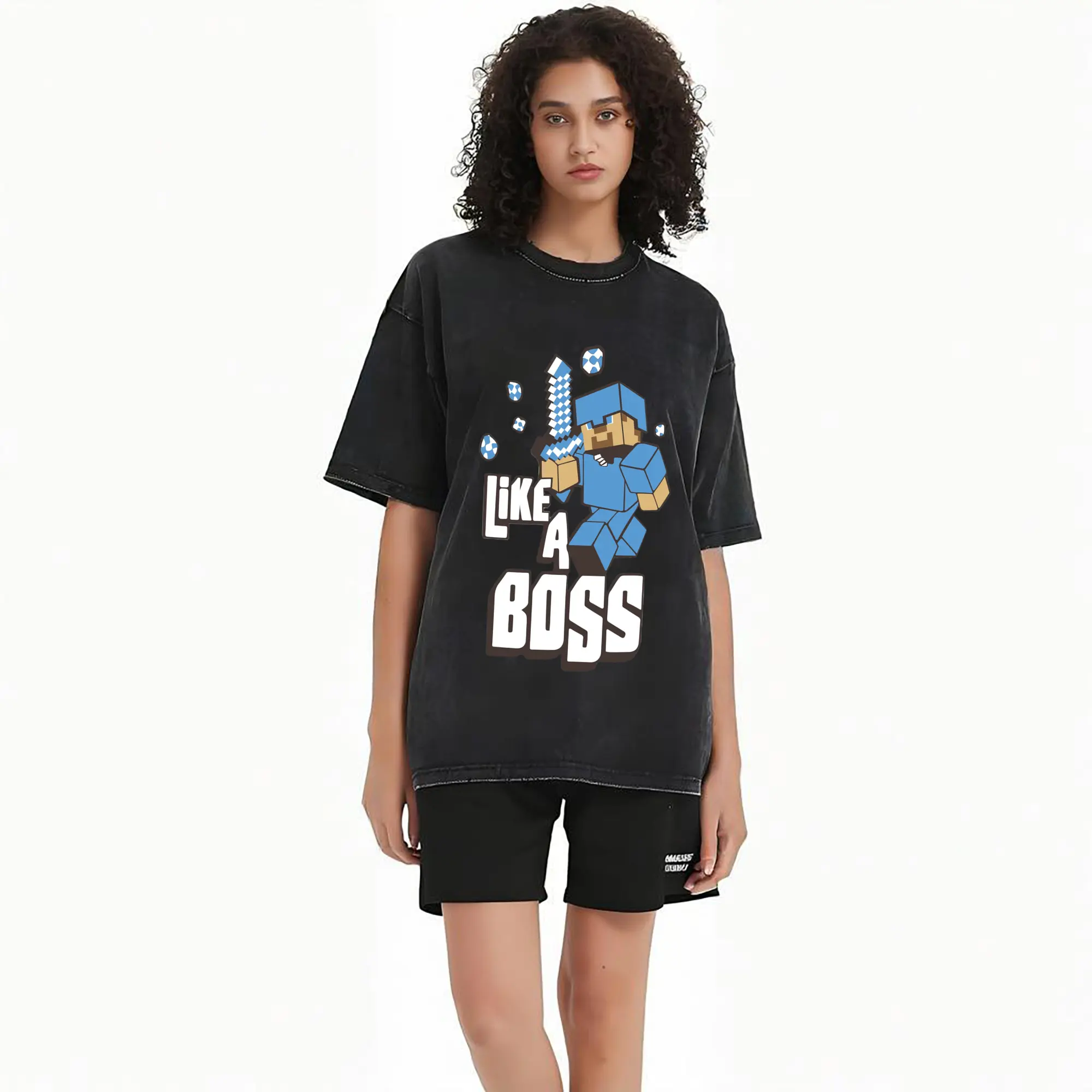boys minecraft steve shirt​
