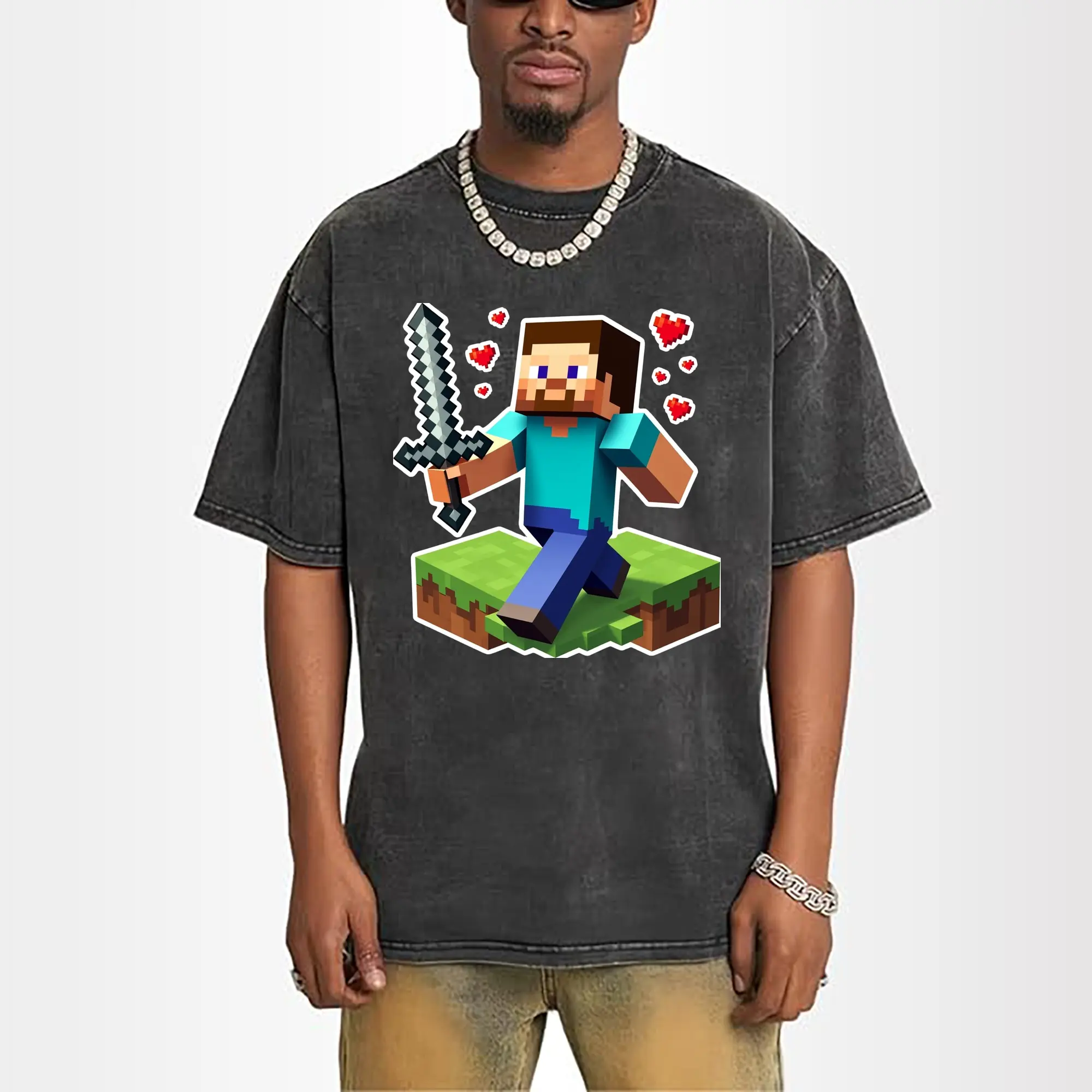 minecraft steve art shirt
