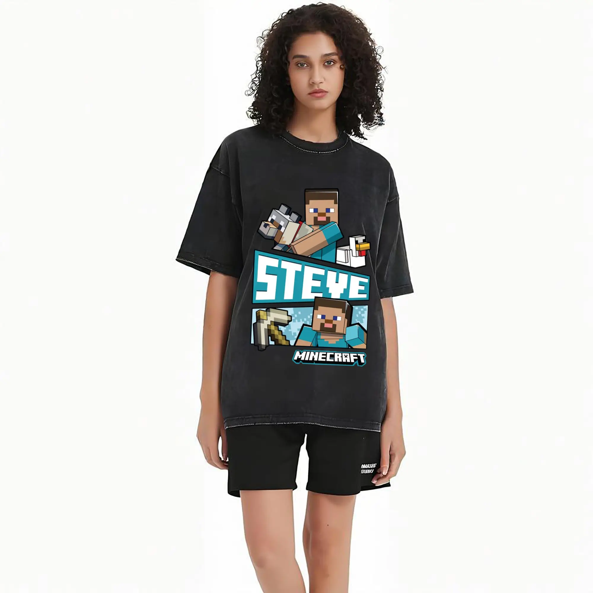 minecraft steve collage shirt