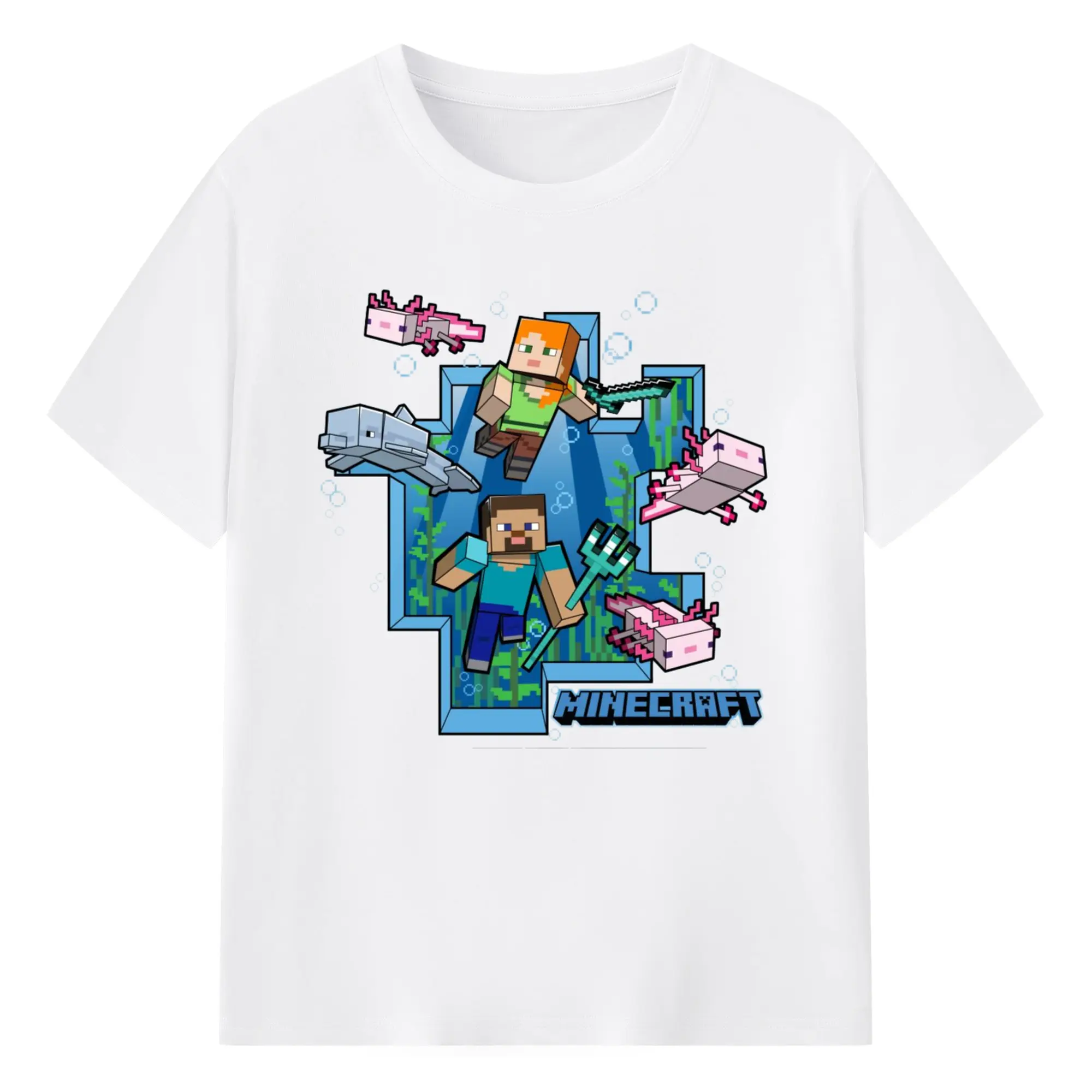 Men's minecraft alex t shirt - 180g Cotton T-Shirt With Front Heat Transfer Print – Soft, Lightweight, Fitted Design – Comfortable Casual Wear For Sports & Everyday Use