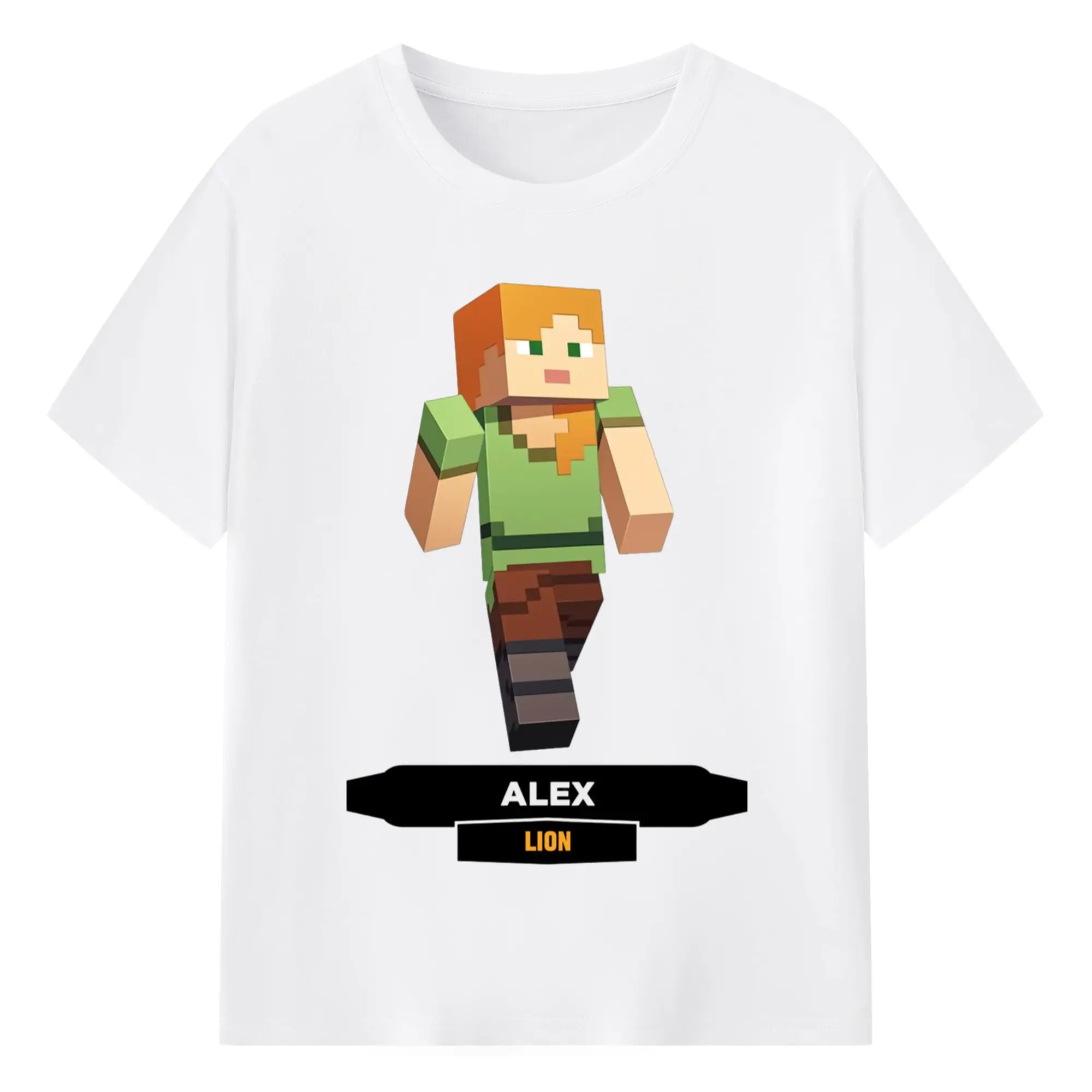 Minecraft alex t shirt - 180g Cotton T-Shirt With Front Heat Transfer Print – Soft, Lightweight, Fitted Design – Comfortable Casual Wear For Sports & Everyday Use