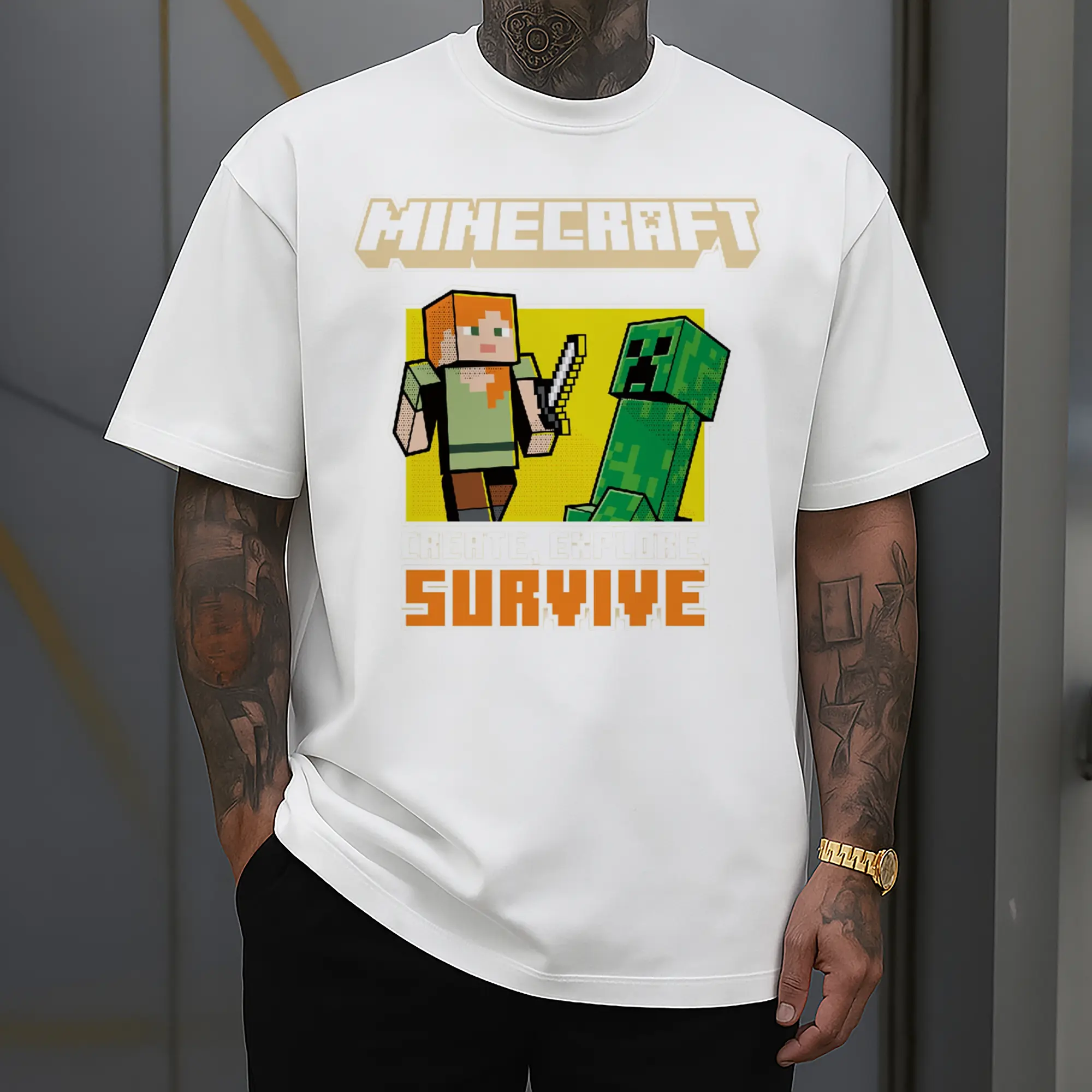 men's minecraft alex tee