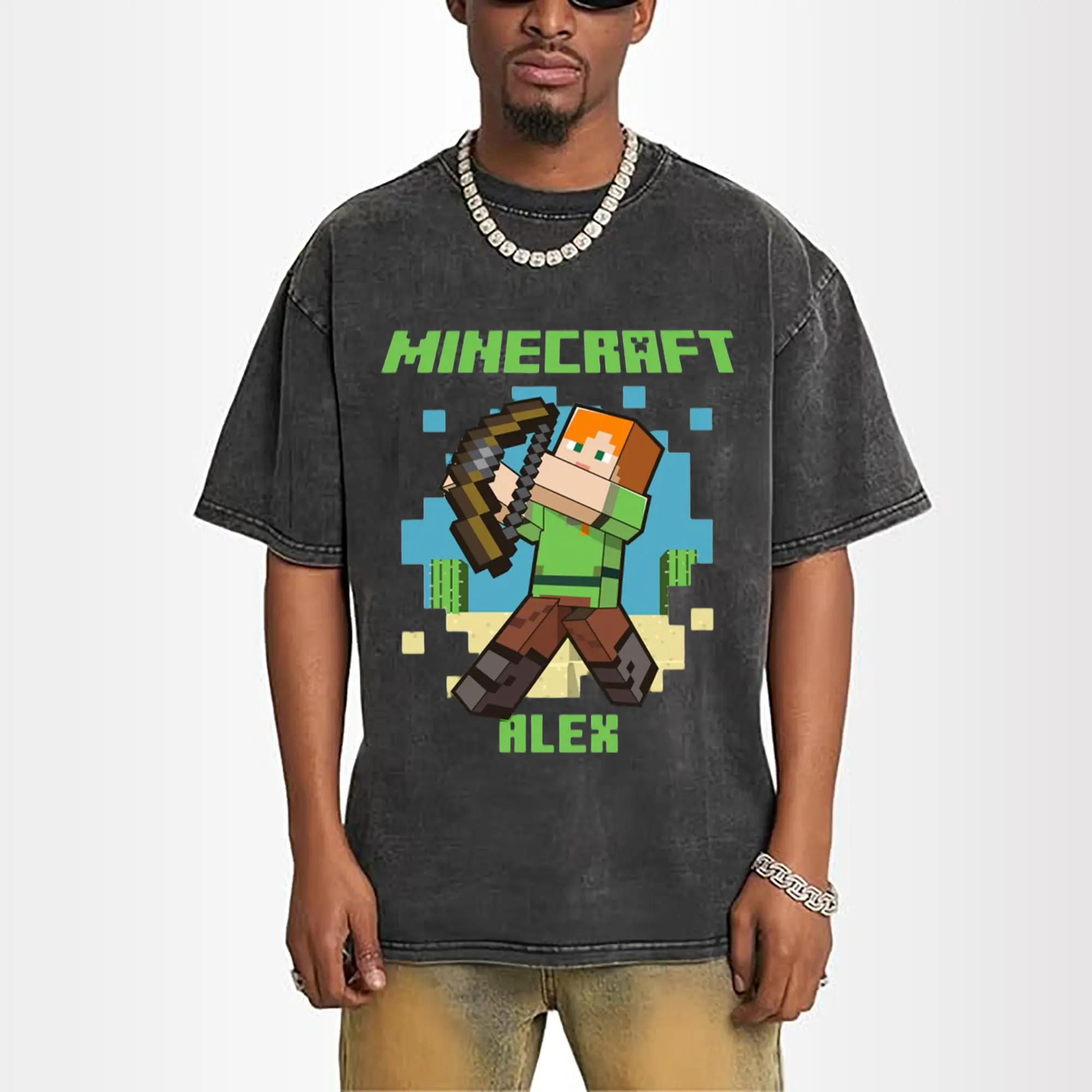 minecraft alex graphic tee