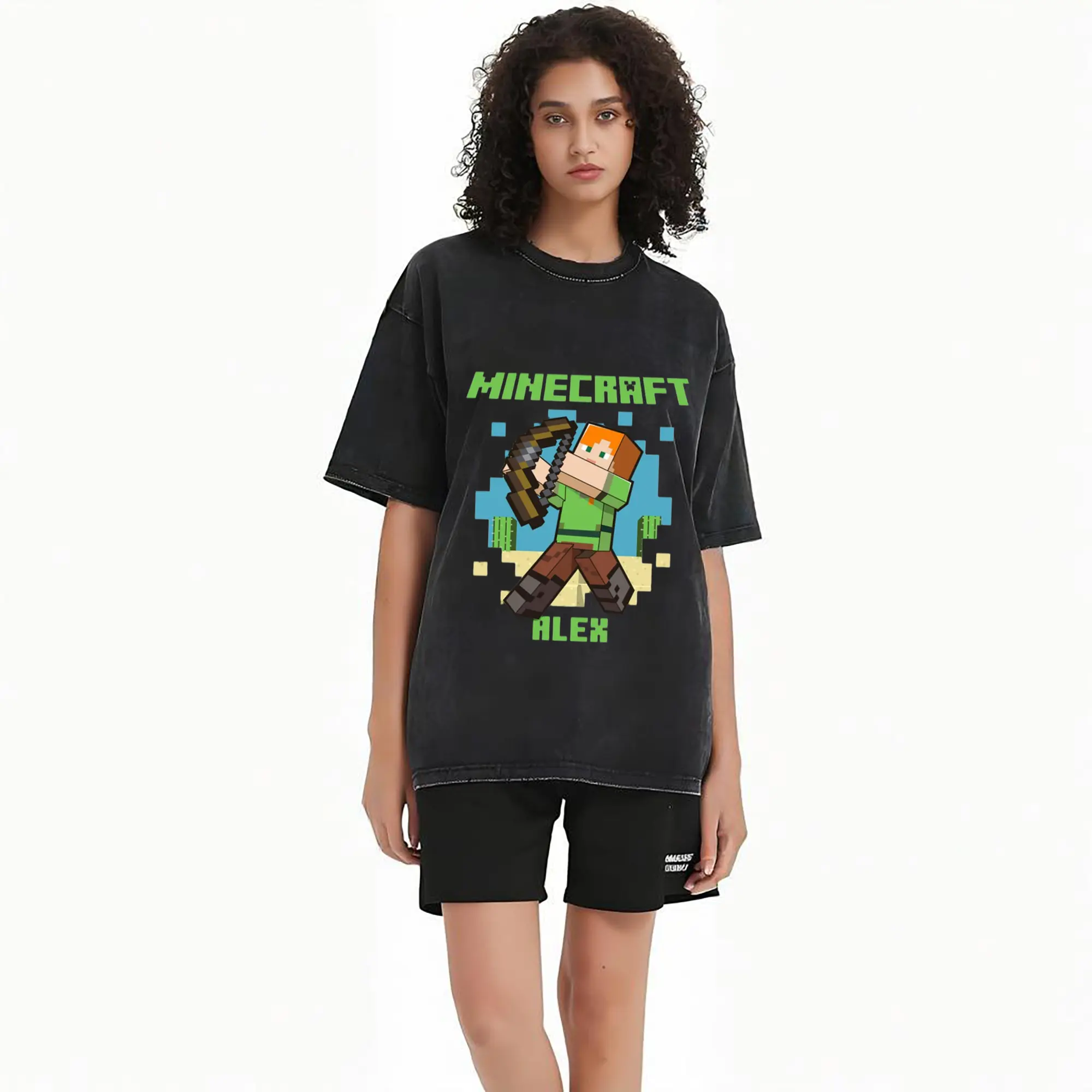 minecraft alex graphic tee