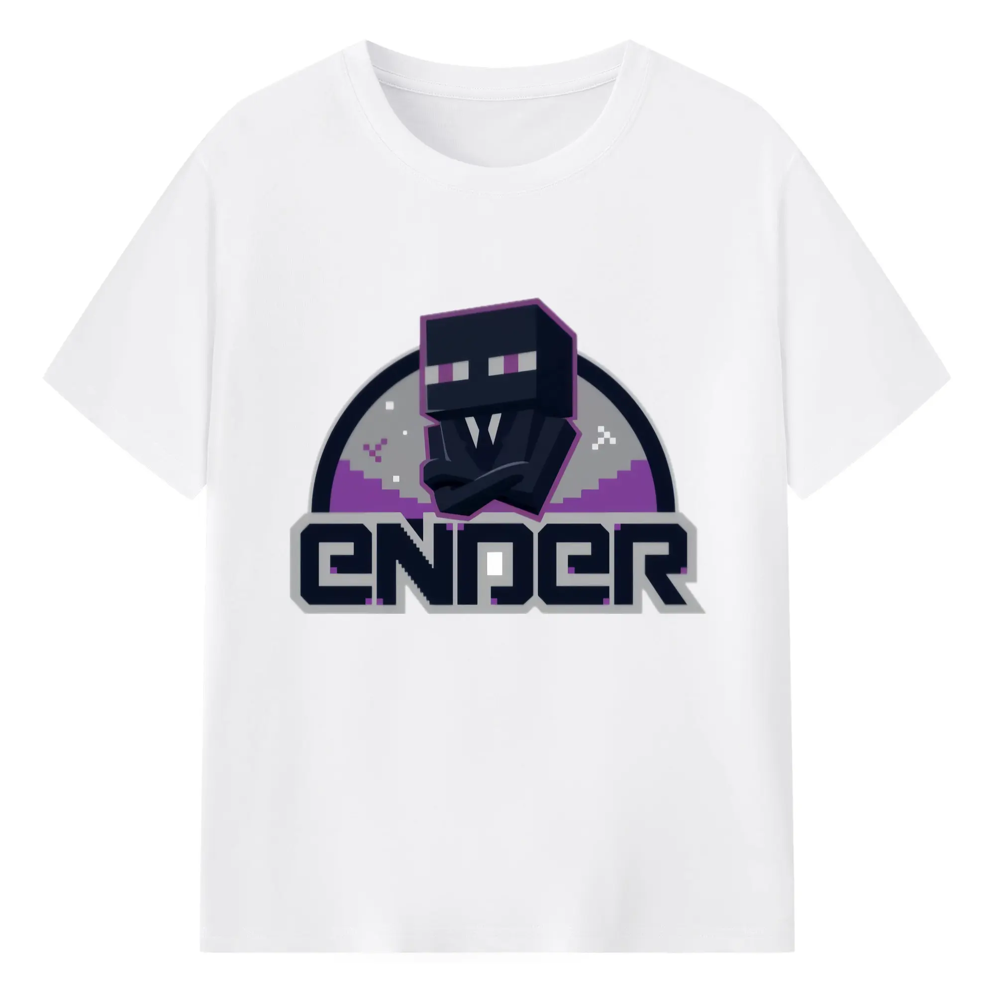 Minecraft Enderman shirt - 180g Cotton T-Shirt With Front Heat Transfer Print – Soft, Lightweight, Fitted Design – Comfortable Casual Wear For Sports & Everyday Use