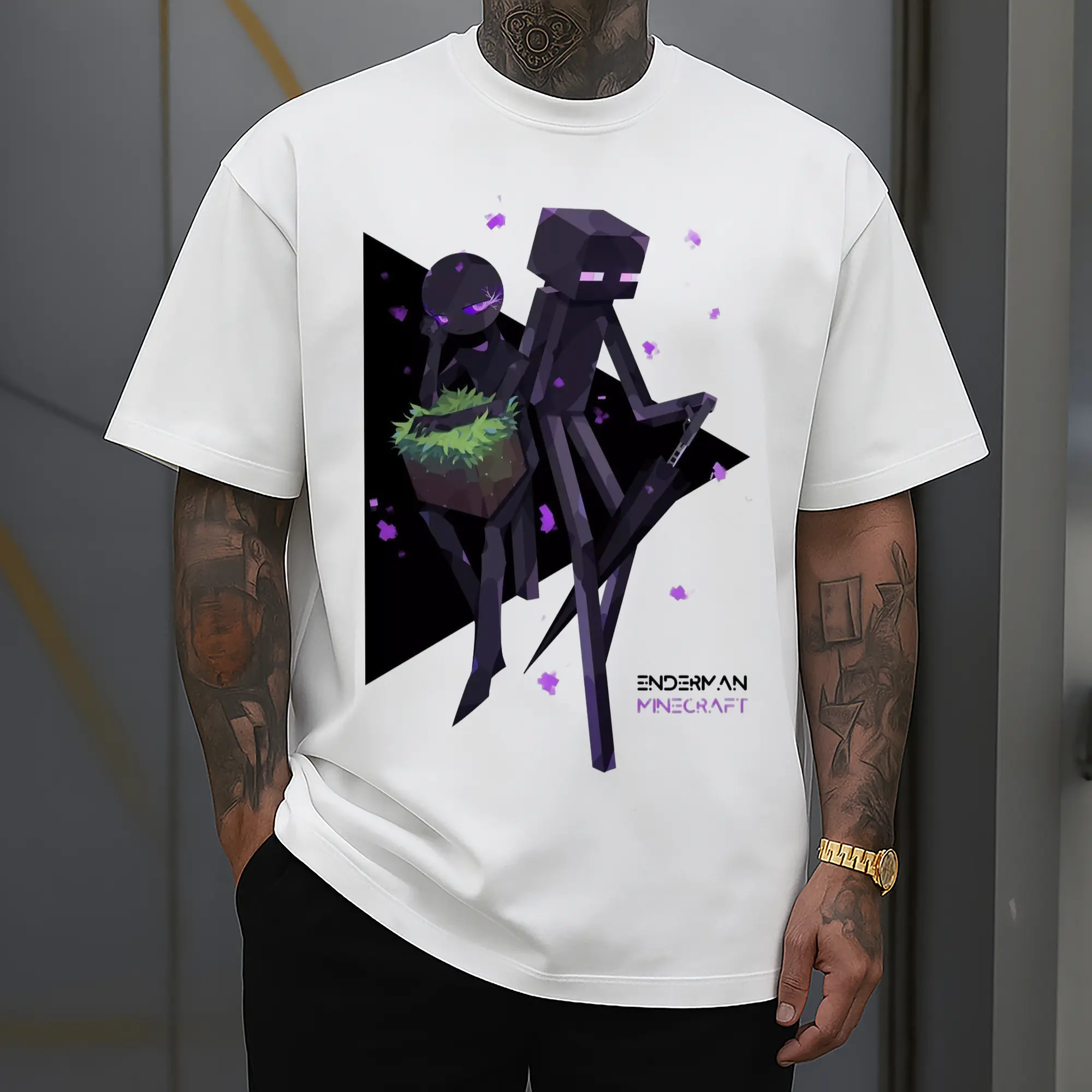 boy's minecraft enderman t shirt​