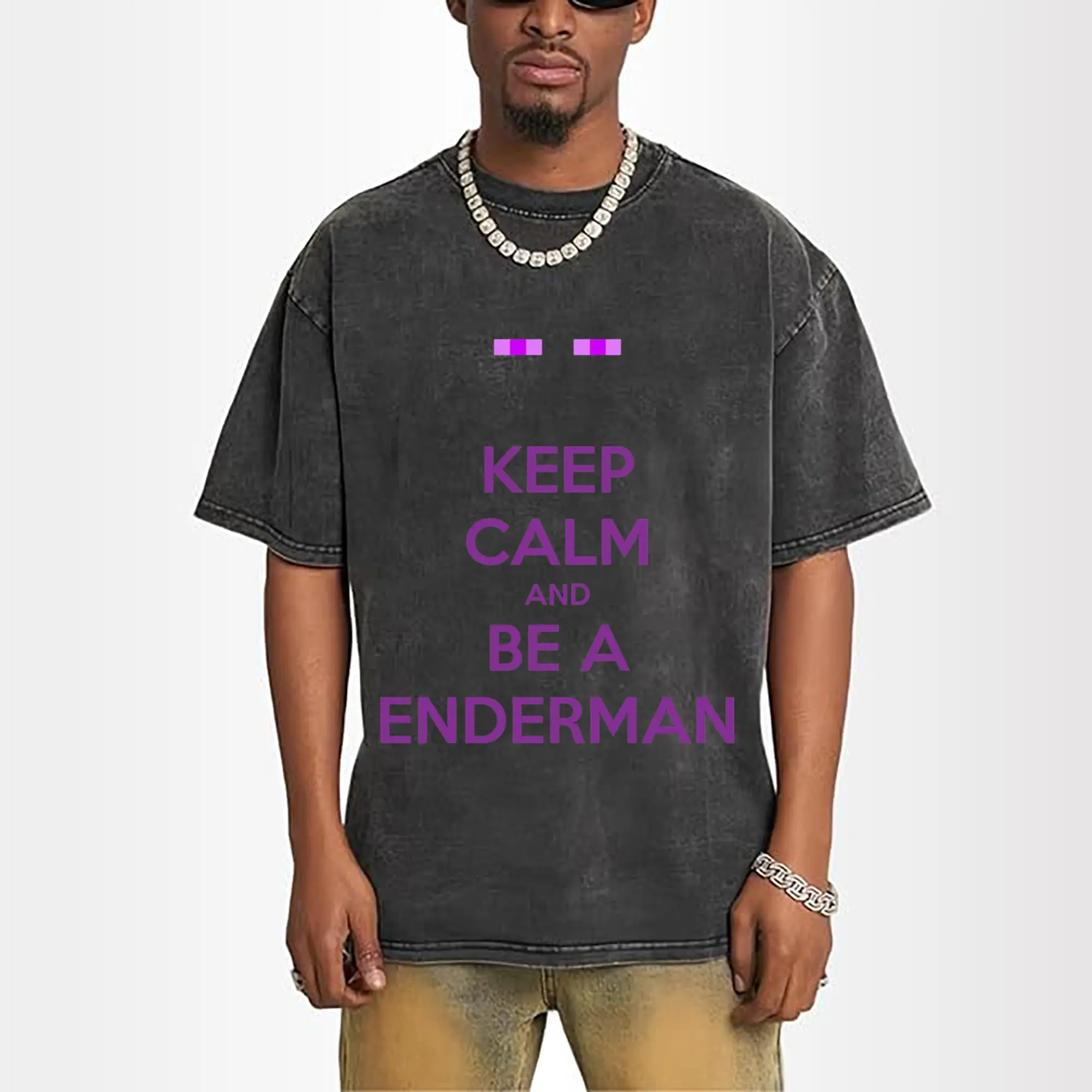 boy's minecraft enderman logo t shirt​