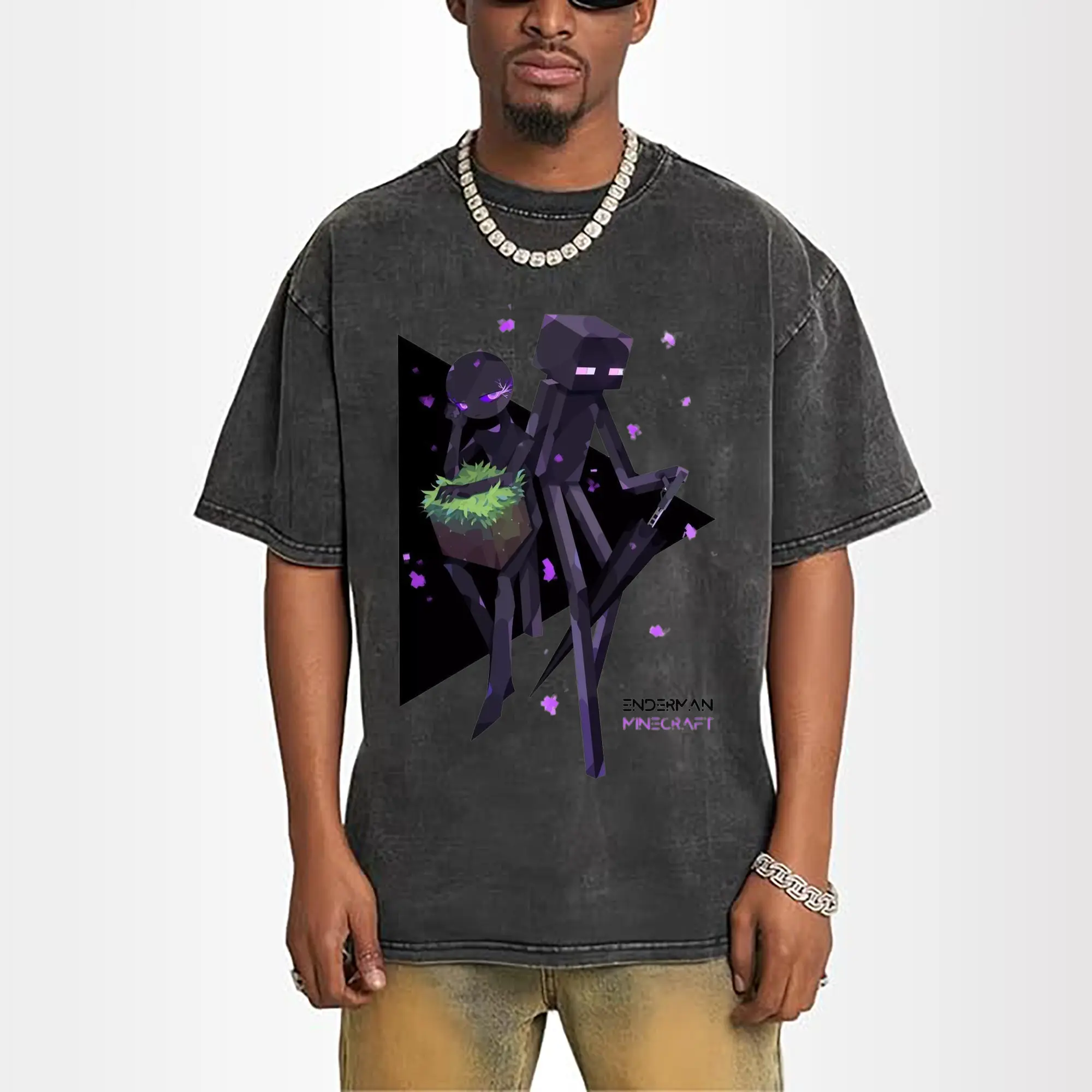 boy's minecraft enderman t shirt​
