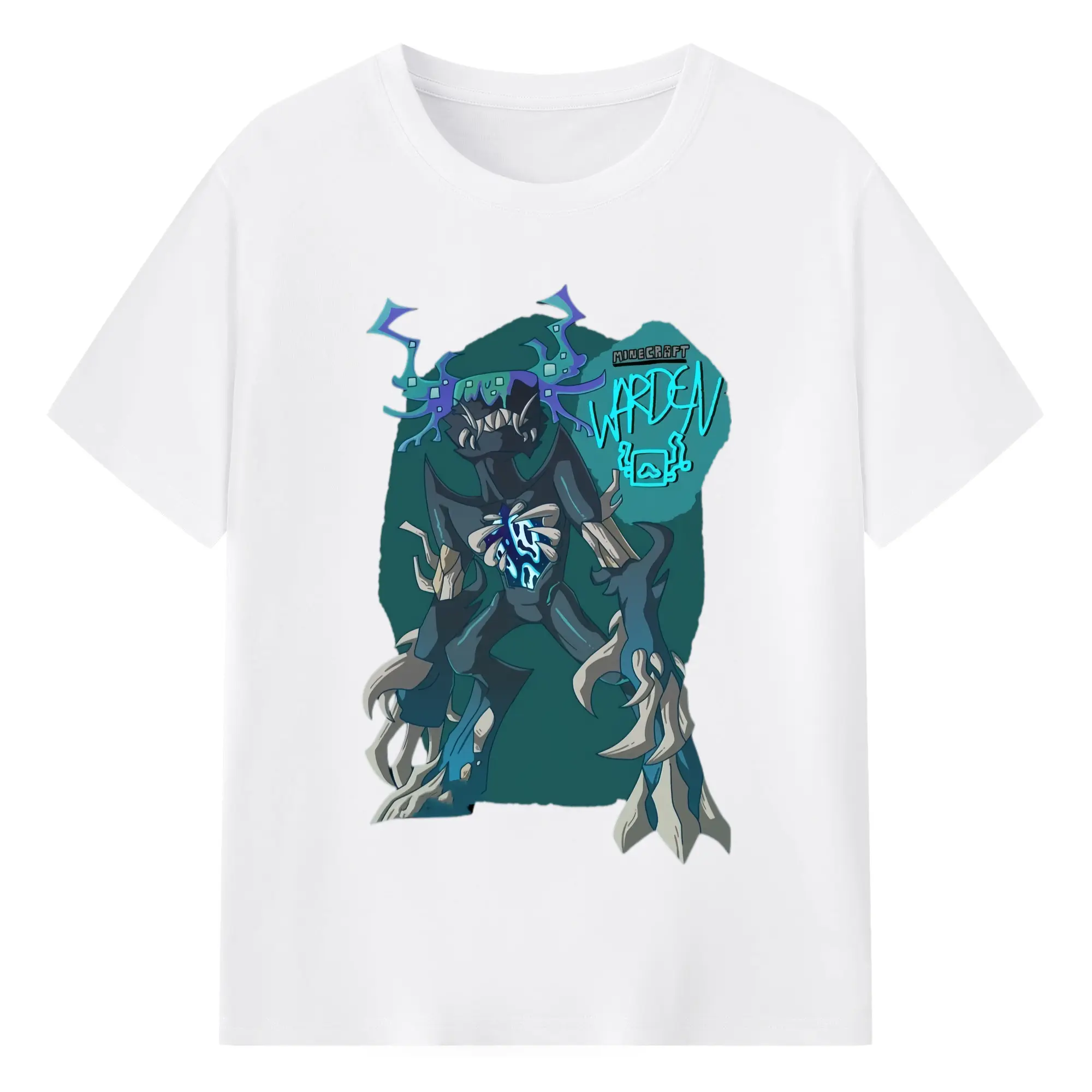 Warden Minecraft art Tee - 180g Cotton T-Shirt With Front Heat Transfer Print – Soft, Lightweight, Fitted Design – Comfortable Casual Wear For Sports & Everyday Use