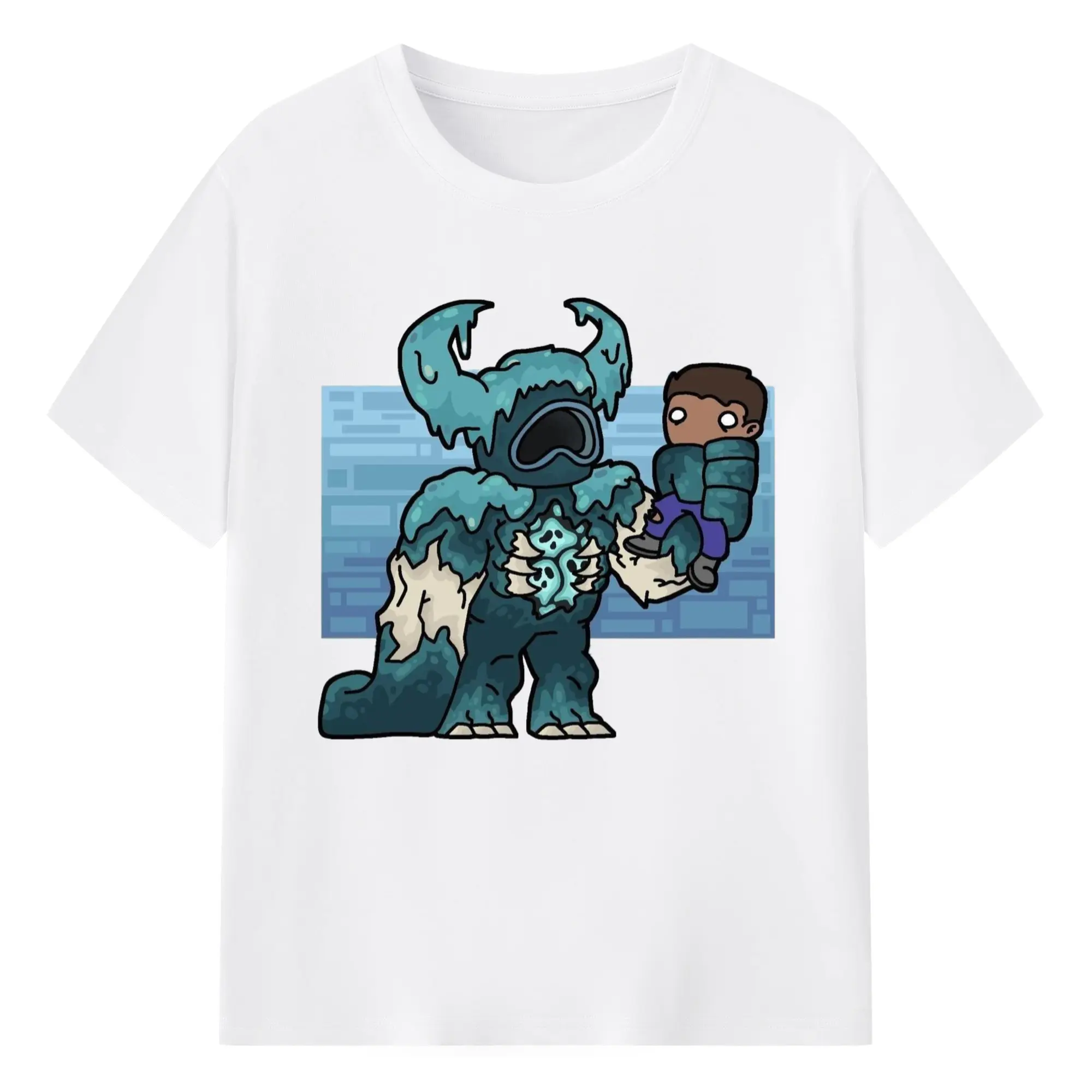 Warden Minecraft cartoon T-Shirt - 180g Cotton T-Shirt With Front Heat Transfer Print – Soft, Lightweight, Fitted Design – Comfortable Casual Wear For Sports & Everyday Use