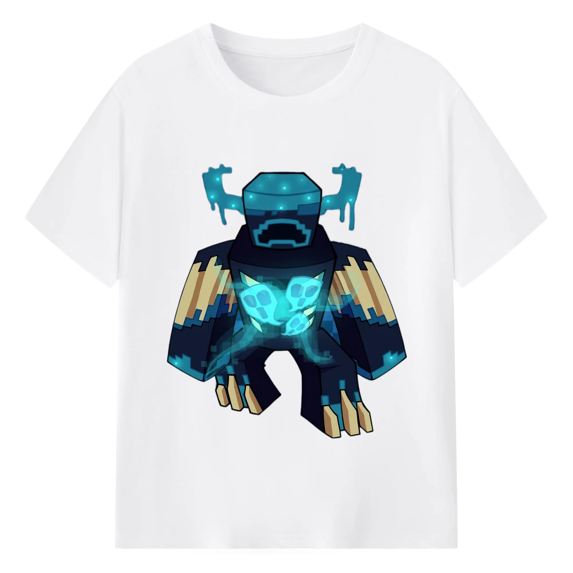 Warden Minecraft T-Shirt - 180g Cotton T-Shirt With Front Heat Transfer Print – Soft, Lightweight, Fitted Design – Comfortable Casual Wear For Sports & Everyday Use