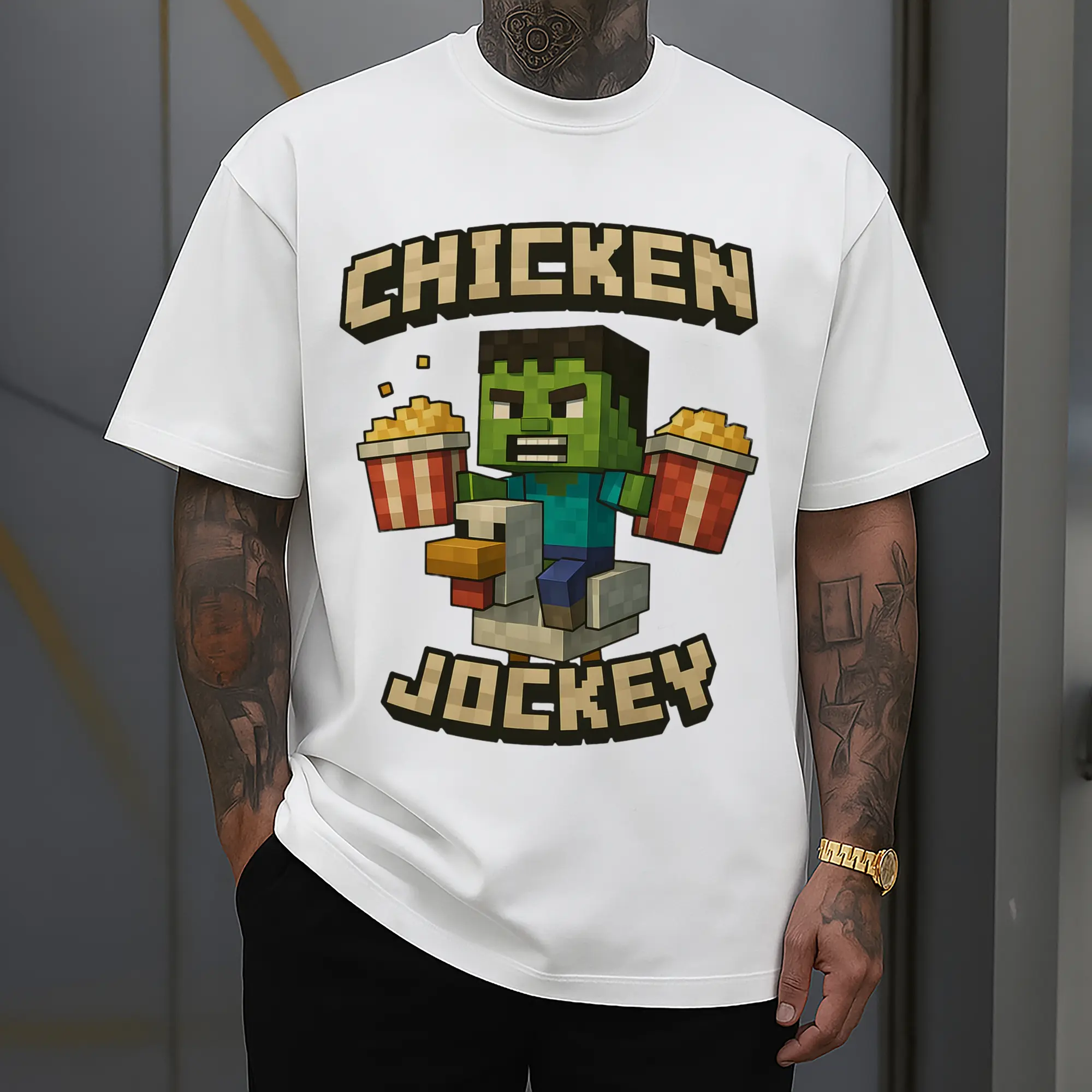 adult minecraft zombie shirt​