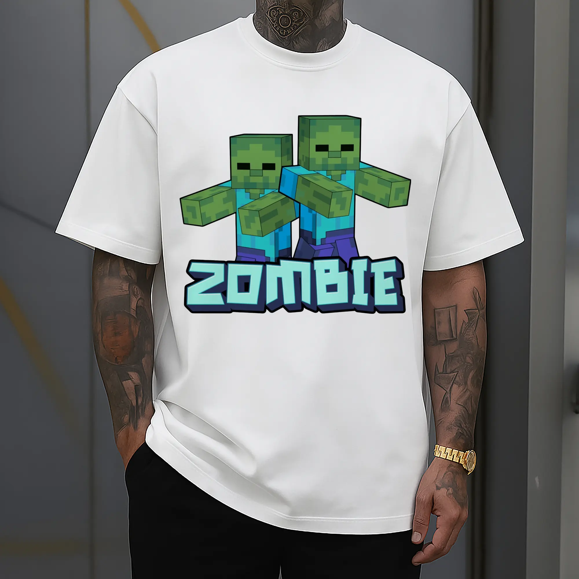 Men's Minecraft Zombies Graphic Tee