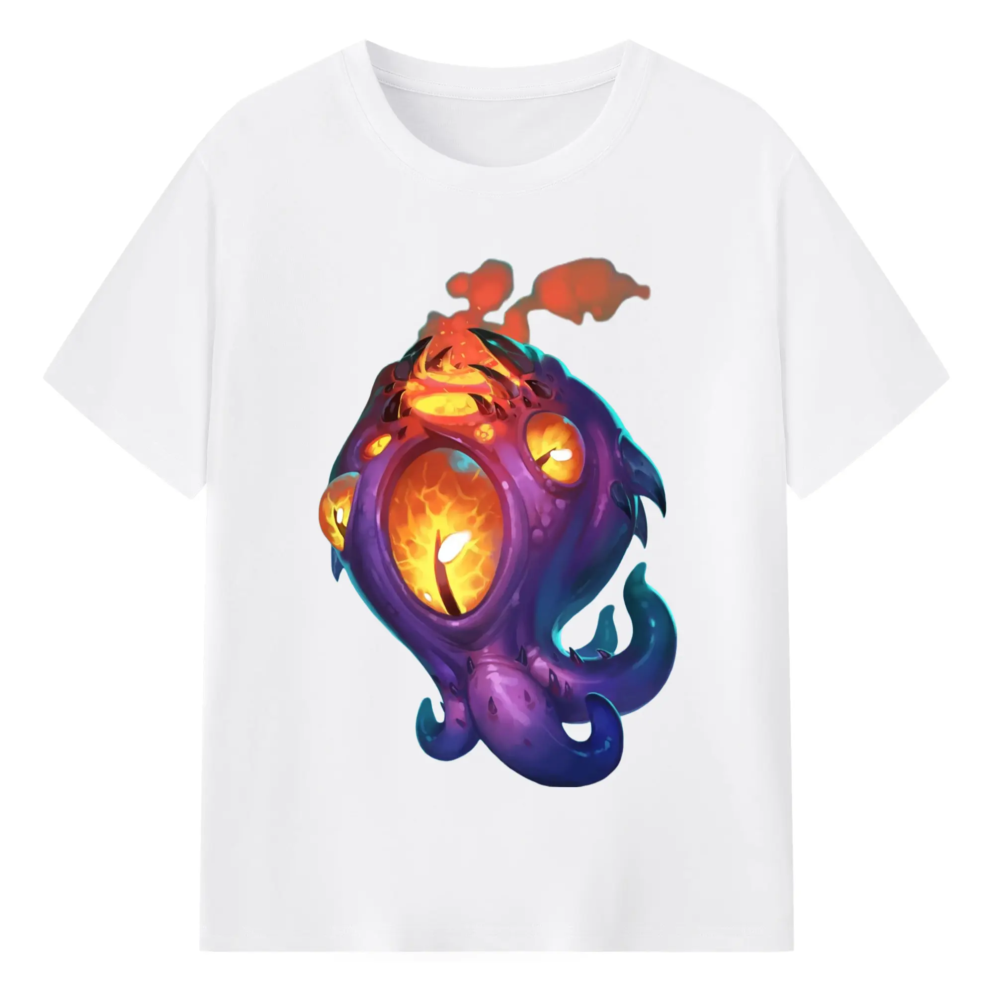 Hearthstone Old God graphic t shirts​ - 180g Cotton T-Shirt With Front Heat Transfer Print – Soft, Lightweight, Fitted Design – Comfortable Casual Wear For Sports & Everyday Use