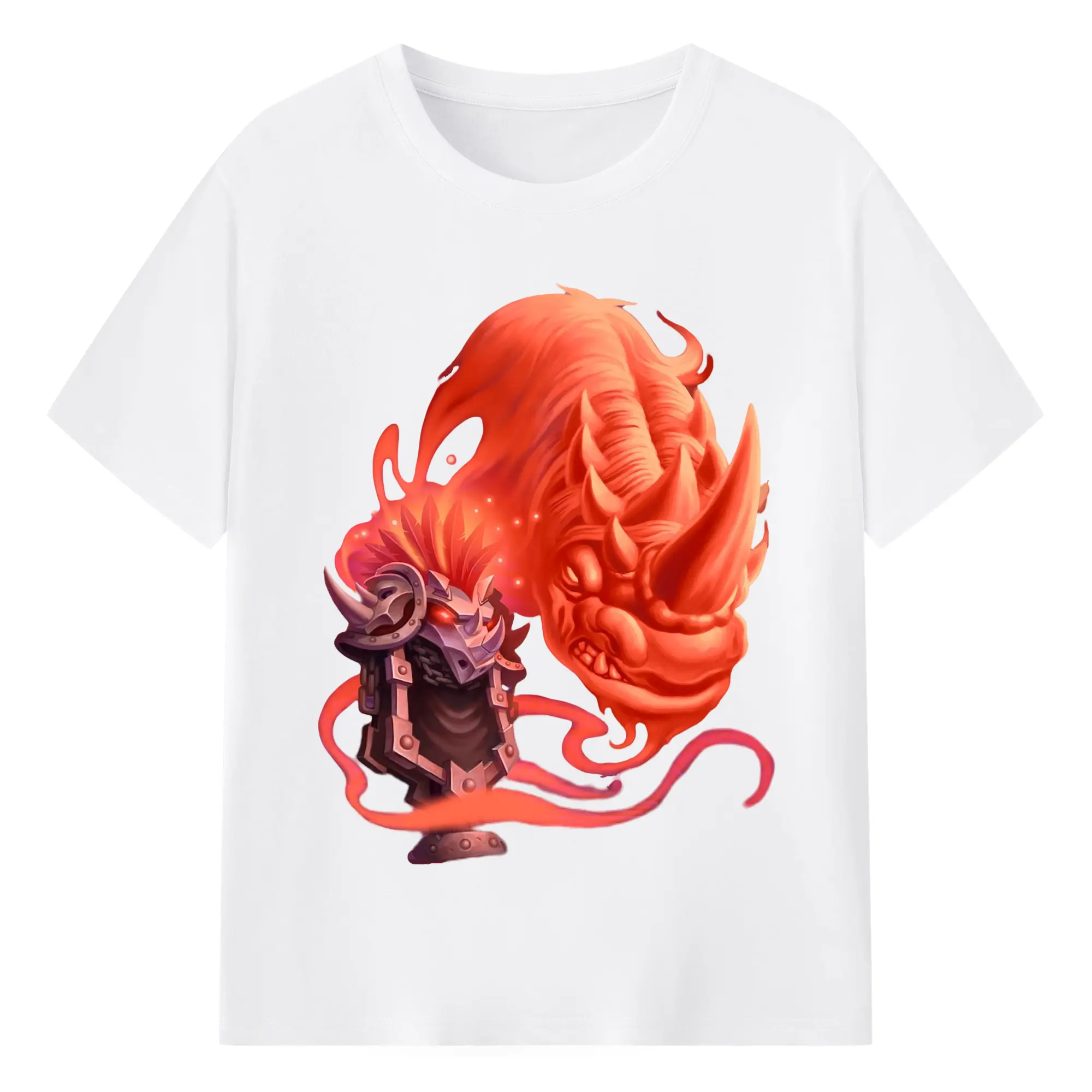 Hearthstone shaman icon tee - 180g Cotton T-Shirt With Front Heat Transfer Print – Soft, Lightweight, Fitted Design – Comfortable Casual Wear For Sports & Everyday Use