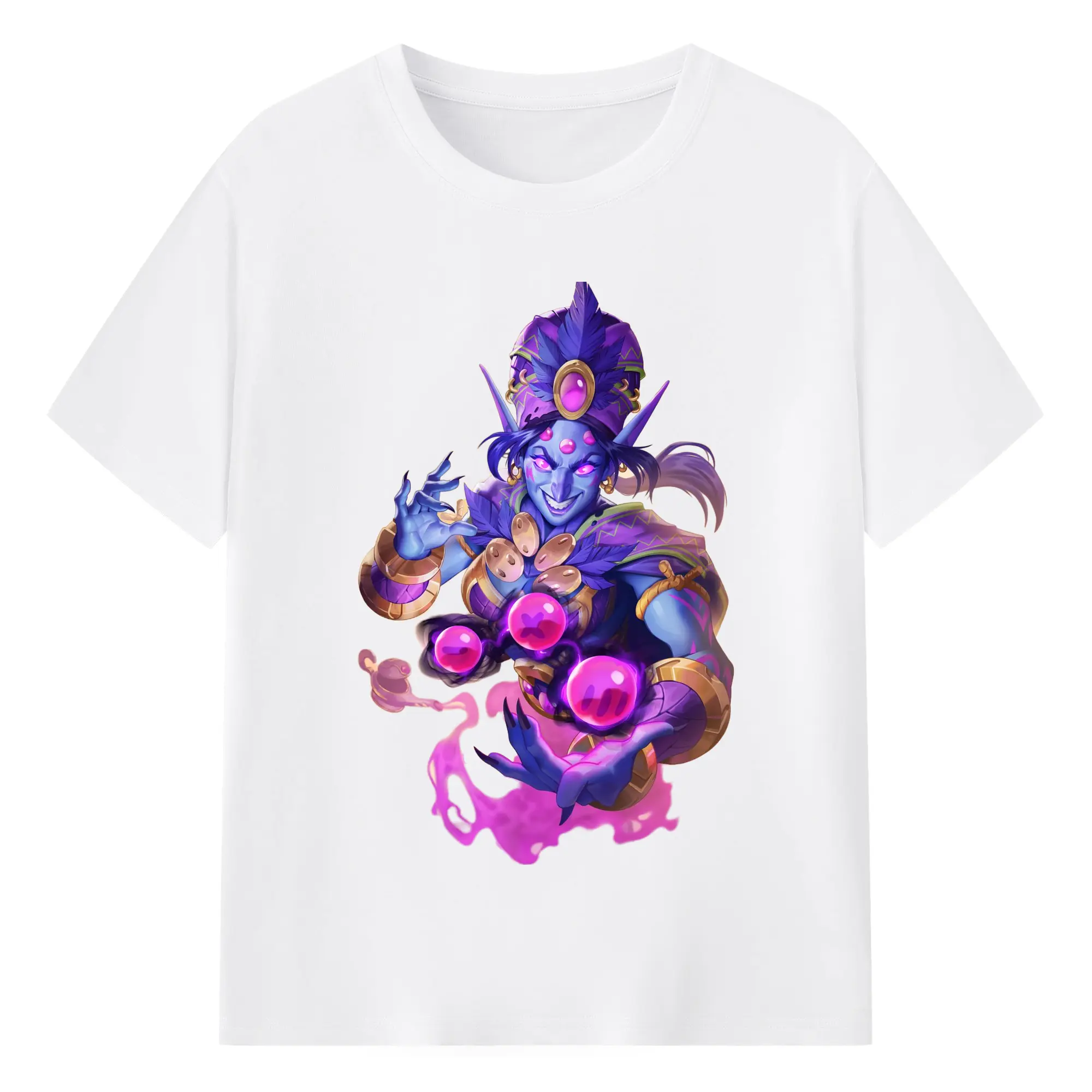 Hearthstone troll t shirts​ - 180g Cotton T-Shirt With Front Heat Transfer Print – Soft, Lightweight, Fitted Design – Comfortable Casual Wear For Sports & Everyday Use