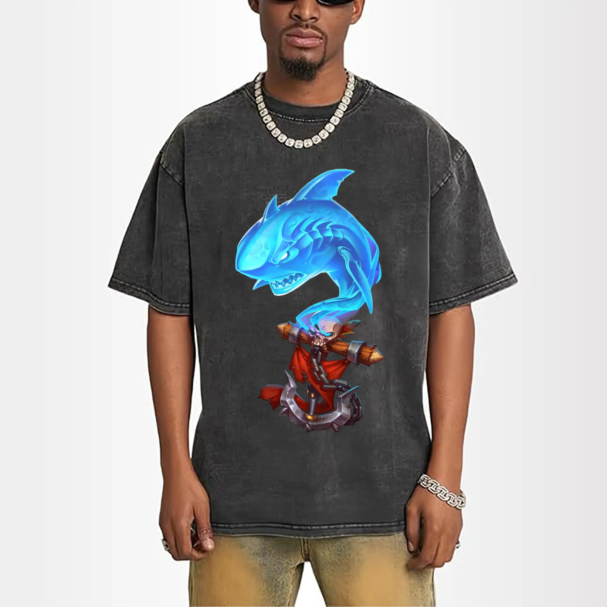 hearthstone shaman shark icon t shirts