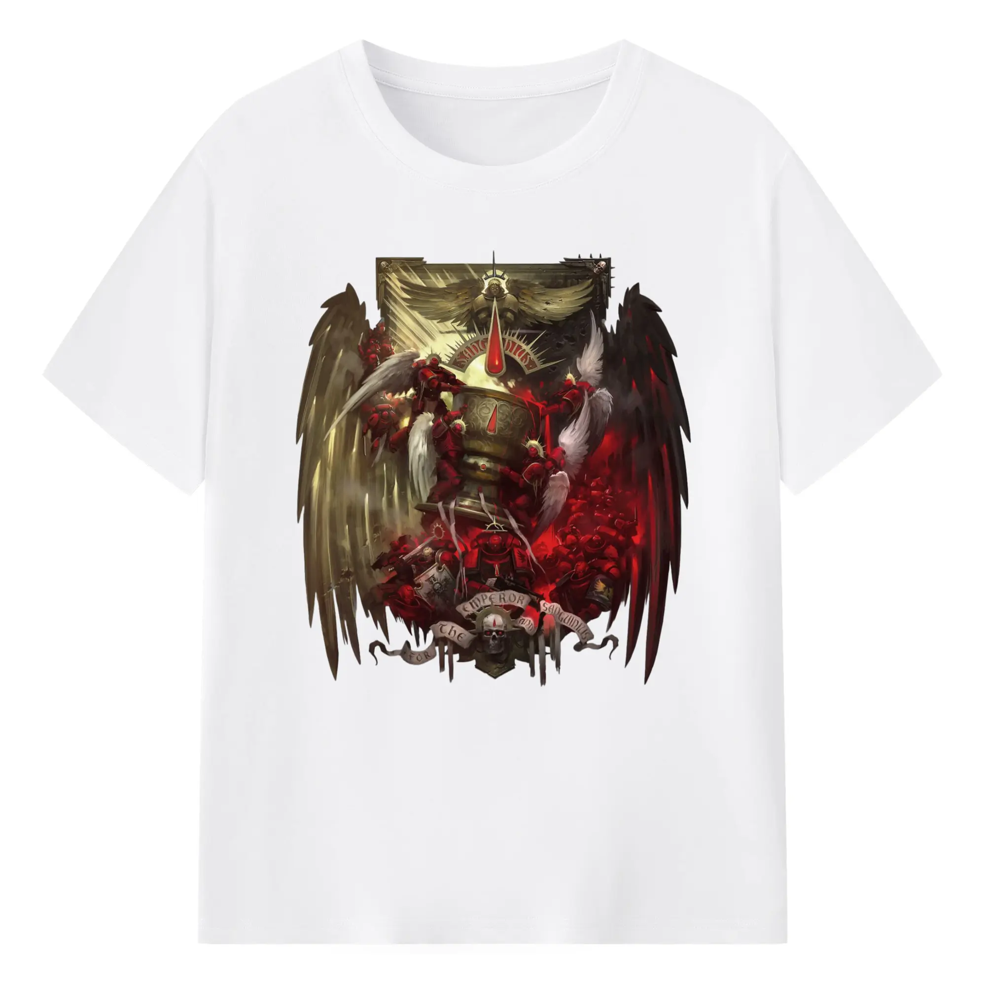 Men's warhammer 40k blood angles t-shirt - 180g Cotton T-Shirt With Front Heat Transfer Print – Soft, Lightweight, Fitted Design – Comfortable Casual Wear For Sports & Everyday Use