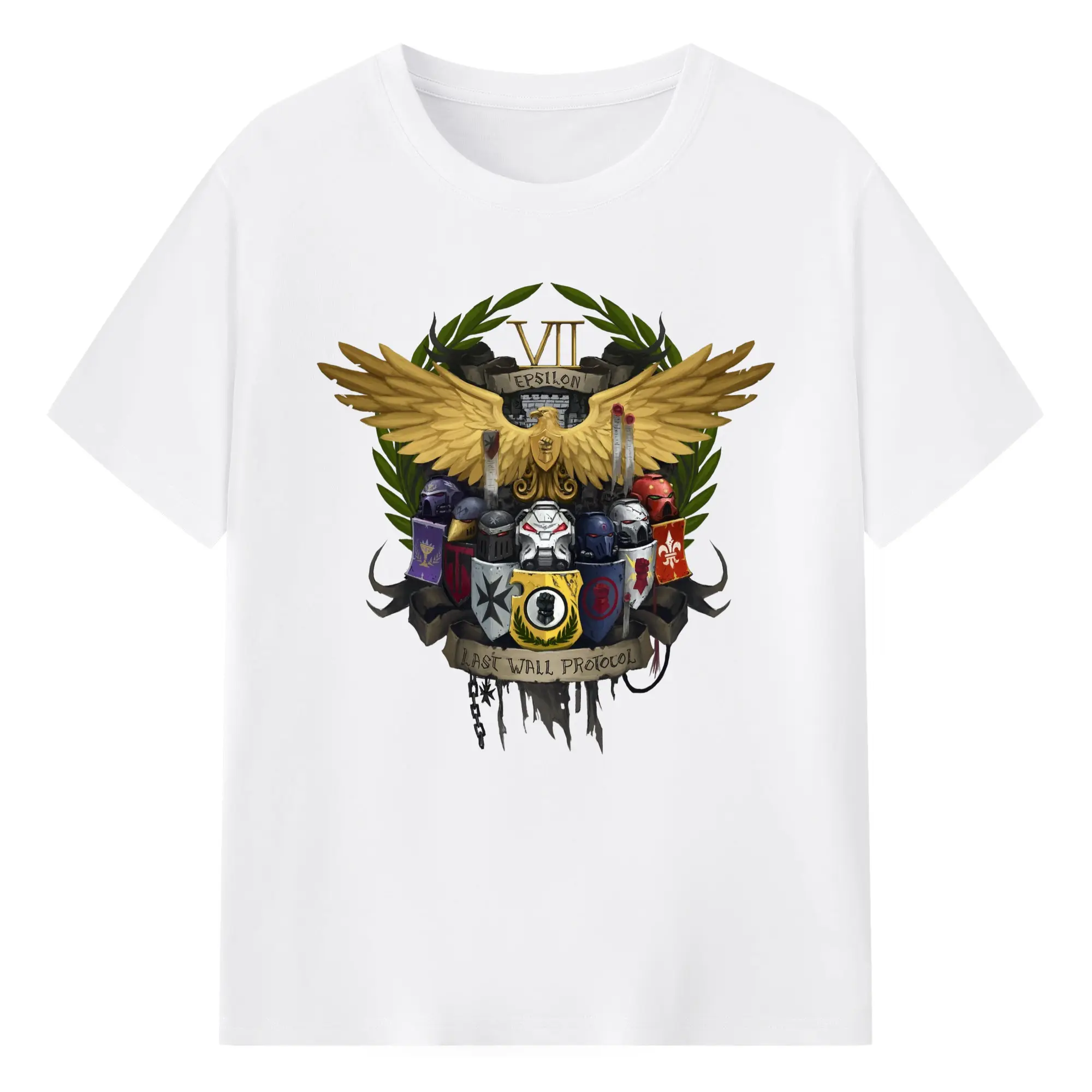 Men's warhammer 40k collage t-shirt - 180g Cotton T-Shirt With Front Heat Transfer Print – Soft, Lightweight, Fitted Design – Comfortable Casual Wear For Sports & Everyday Use