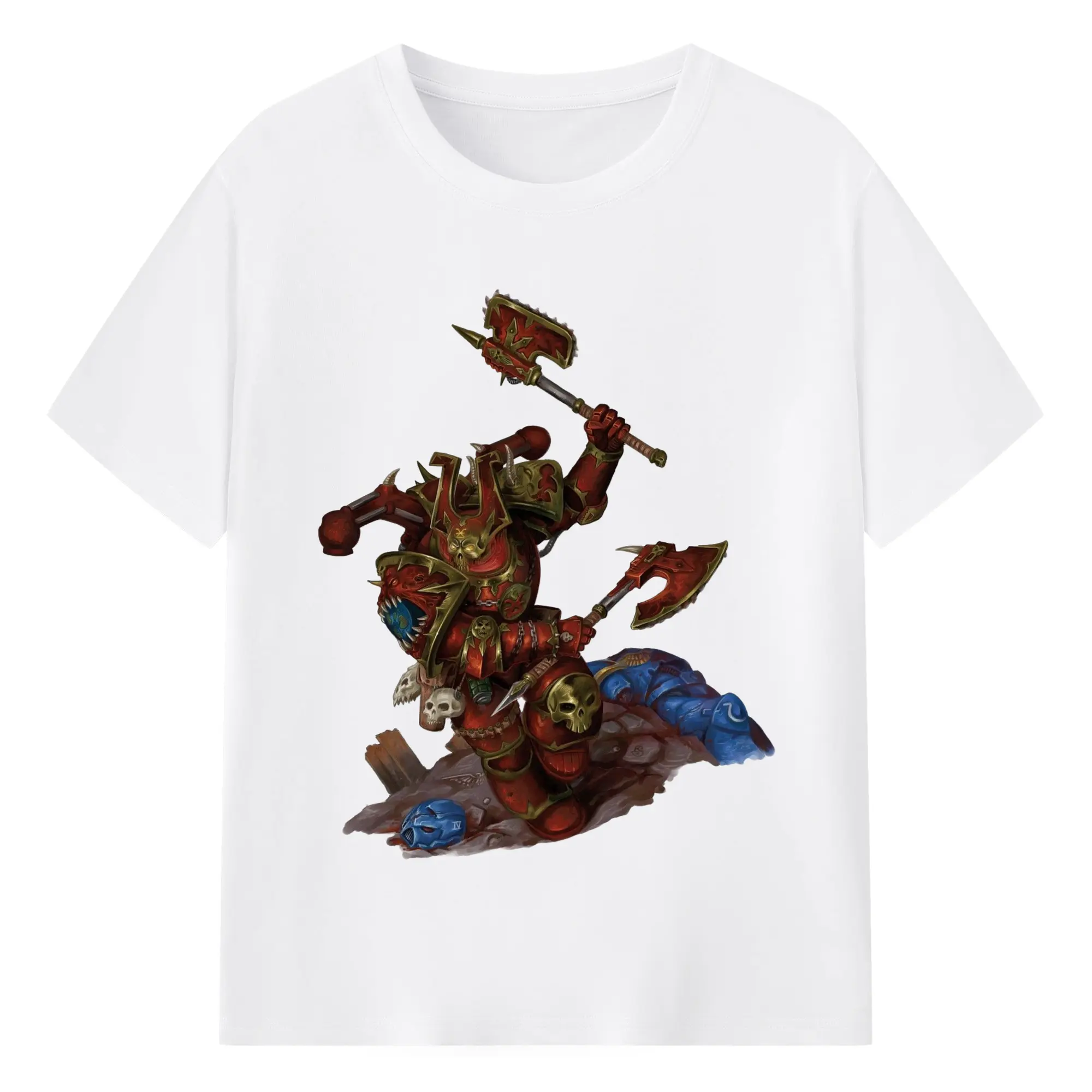 Total war warhammer Chaos Armies t shirt​ - 180g Cotton T-Shirt With Front Heat Transfer Print – Soft, Lightweight, Fitted Design – Comfortable Casual Wear For Sports & Everyday Use