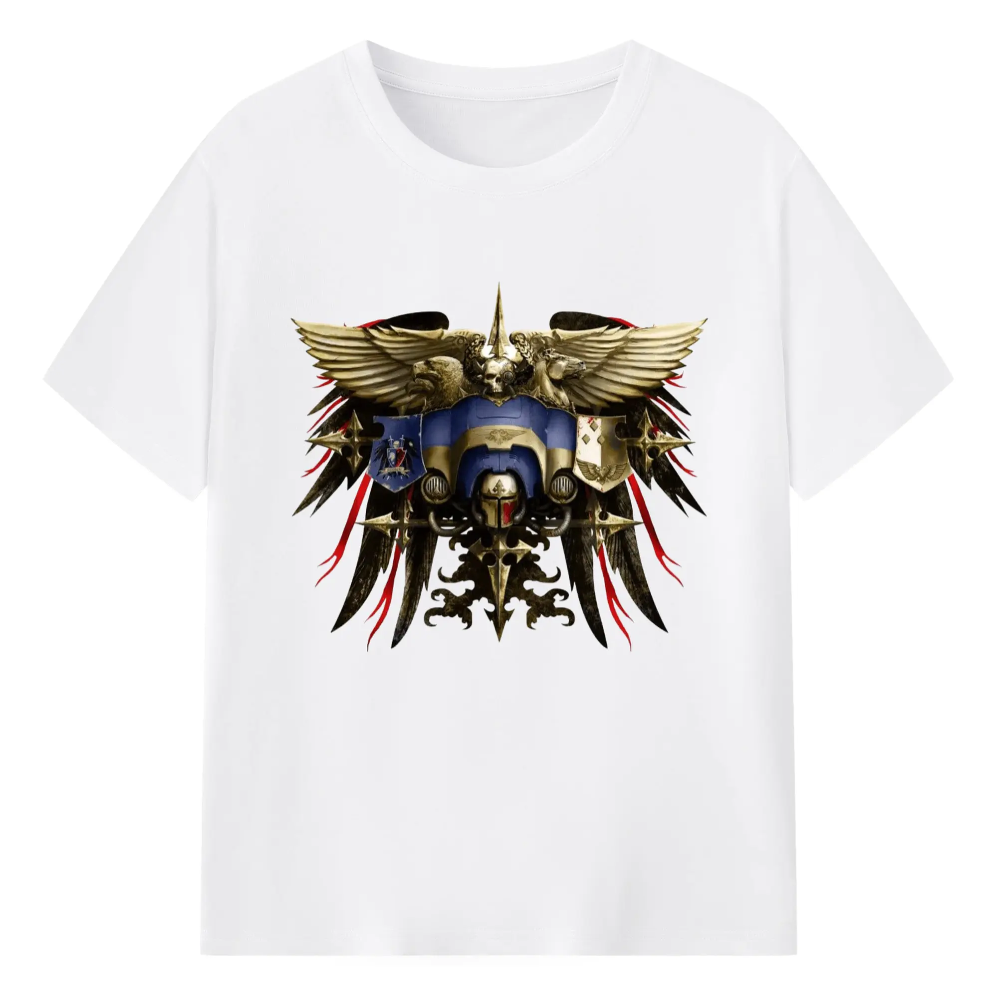 Vintage warhammer 40k art icon t-shirt - 180g Cotton T-Shirt With Front Heat Transfer Print – Soft, Lightweight, Fitted Design – Comfortable Casual Wear For Sports & Everyday Use