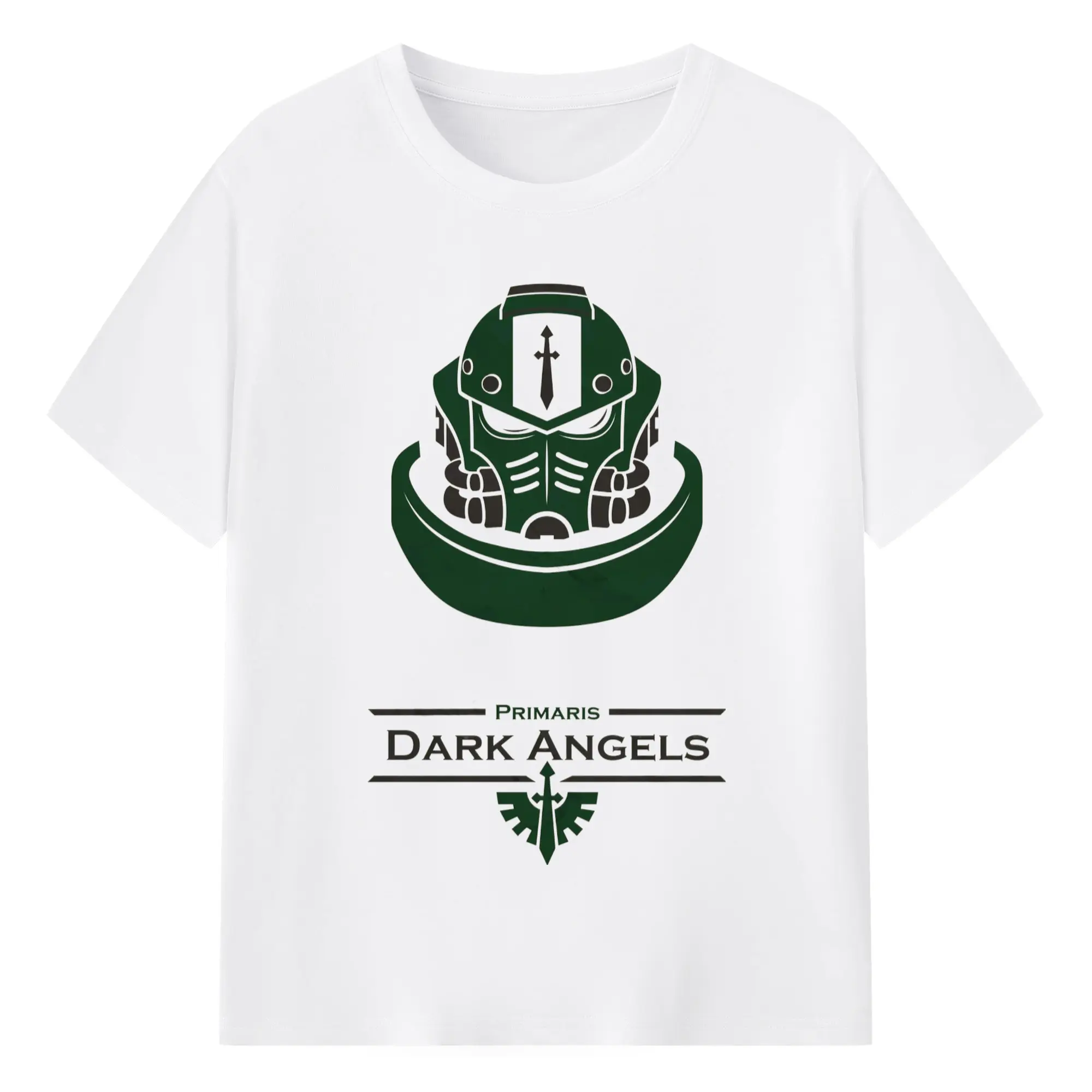 Warhammer 40k black angels t shirt​ - 180g Cotton T-Shirt With Front Heat Transfer Print – Soft, Lightweight, Fitted Design – Comfortable Casual Wear For Sports & Everyday Use