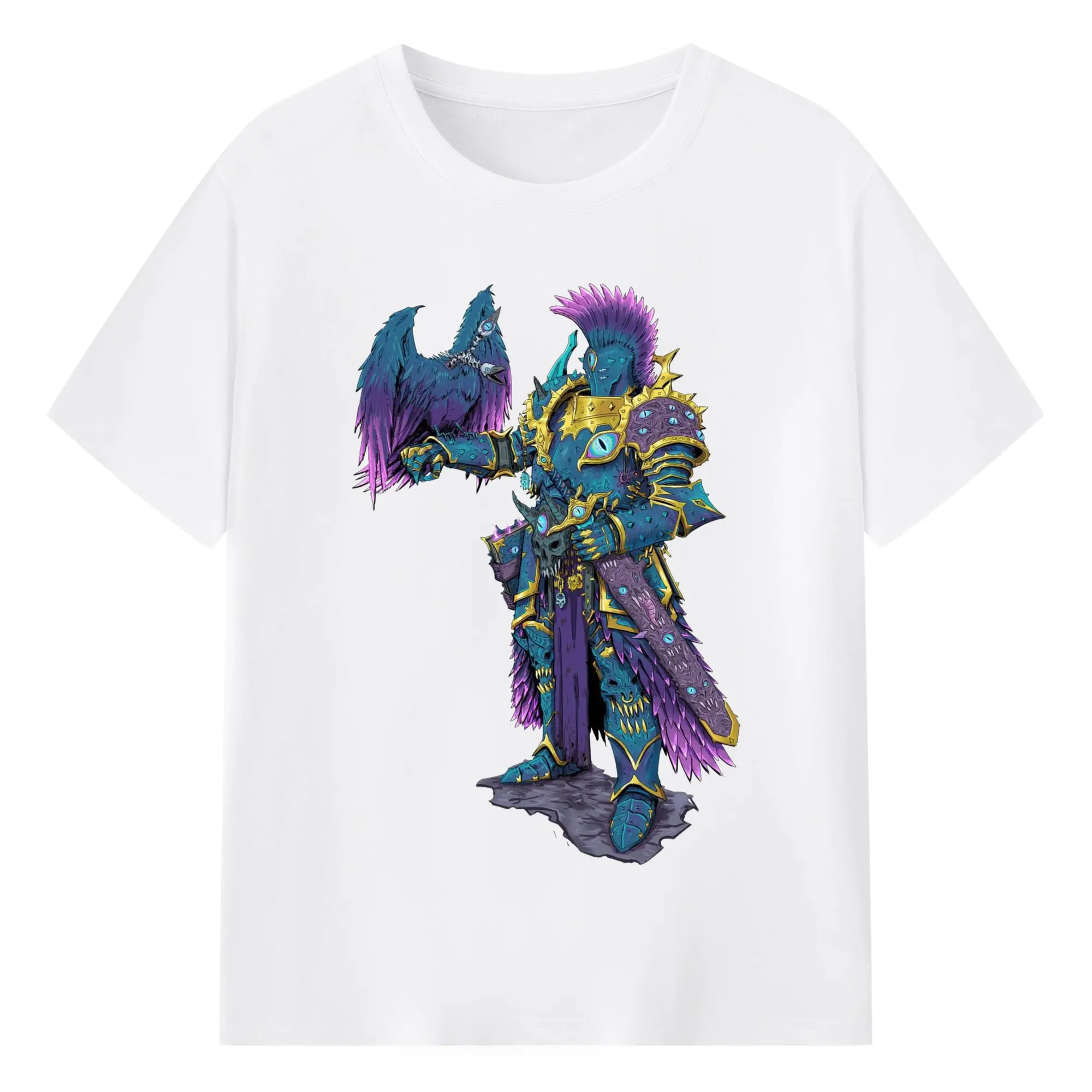 Warhammer 40k chao t-shirt - 180g Cotton T-Shirt With Front Heat Transfer Print – Soft, Lightweight, Fitted Design – Comfortable Casual Wear For Sports & Everyday Use