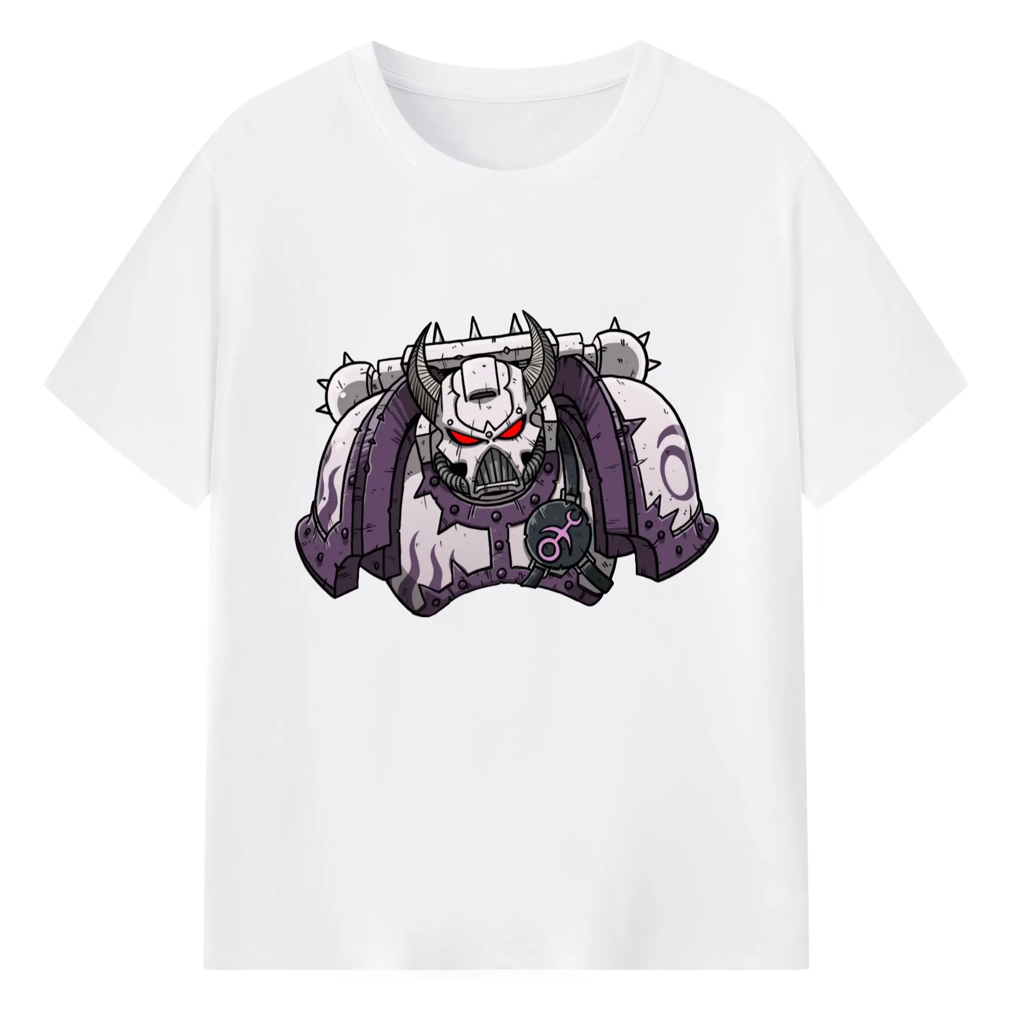 Warhammer 40k Space Marine t-shirt - 180g Cotton T-Shirt With Front Heat Transfer Print – Soft, Lightweight, Fitted Design – Comfortable Casual Wear For Sports & Everyday Use