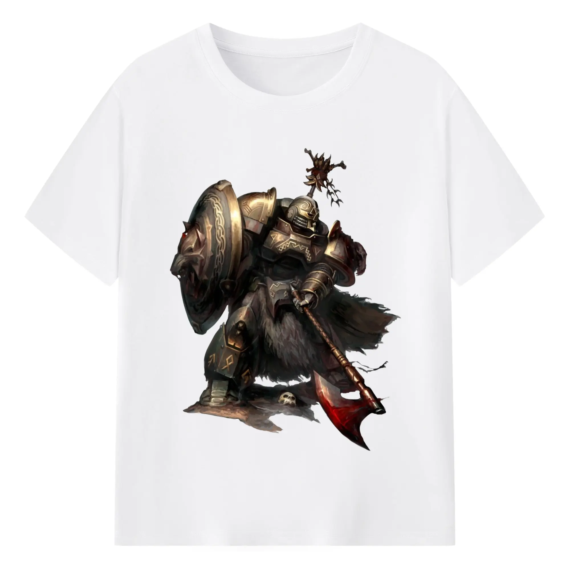 Warhammer 40k Space Wolves t-shirt - 180g Cotton T-Shirt With Front Heat Transfer Print – Soft, Lightweight, Fitted Design – Comfortable Casual Wear For Sports & Everyday Use