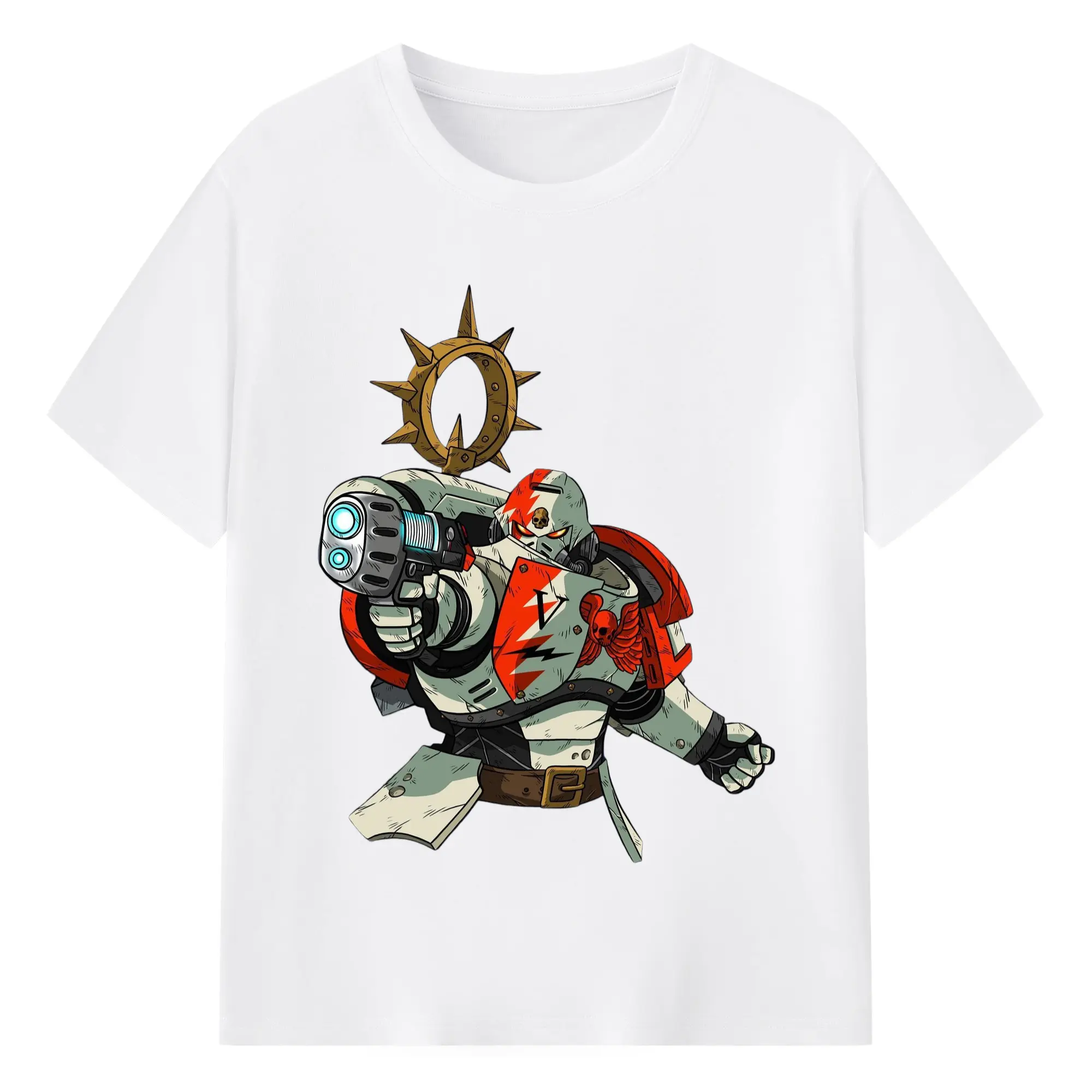 Warhammer 40k White Scars t shirt​ - 180g Cotton T-Shirt With Front Heat Transfer Print – Soft, Lightweight, Fitted Design – Comfortable Casual Wear For Sports & Everyday Use