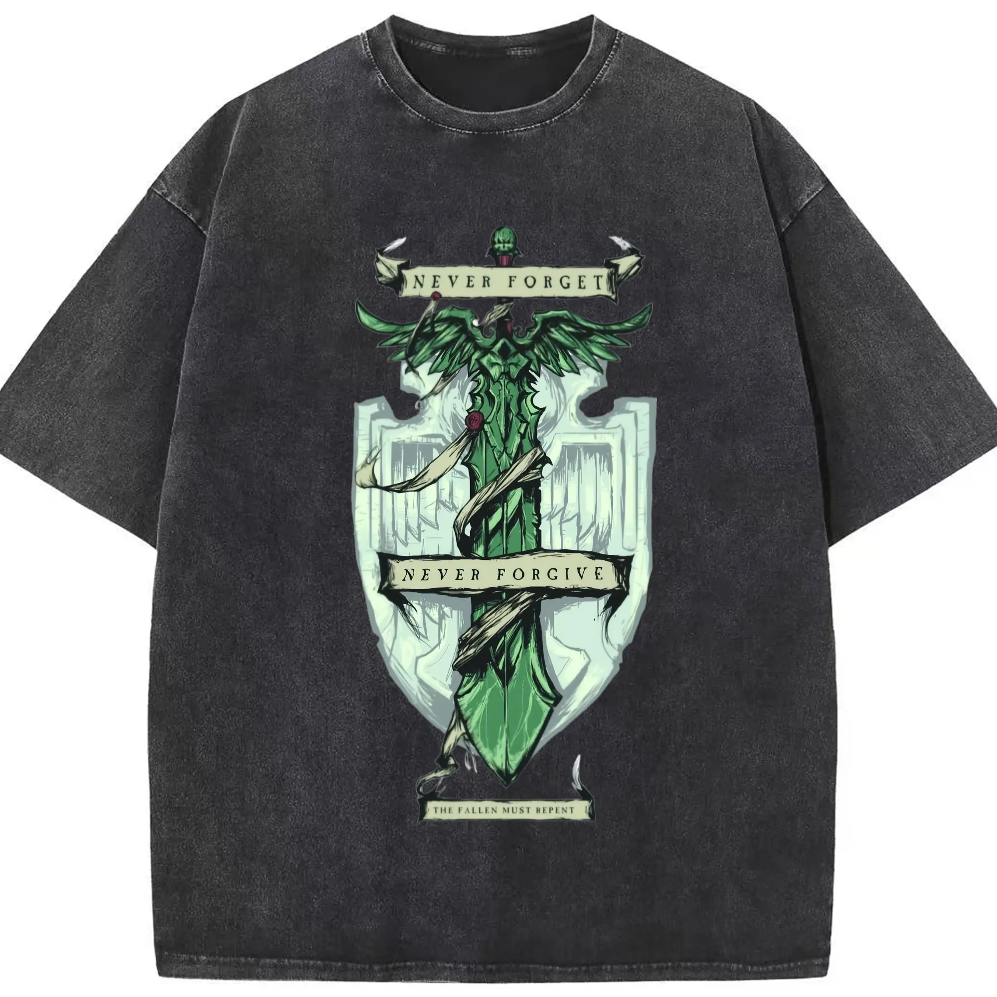 Vintage warhammer 40k icon shirt - Washed Vintage Look 230g Cotton Oversized T-Shirt With Front Heat Transfer Print – Soft, Lightweight, Stylish Fit – Comfortable Casual Wear For Sports & Everyday Use