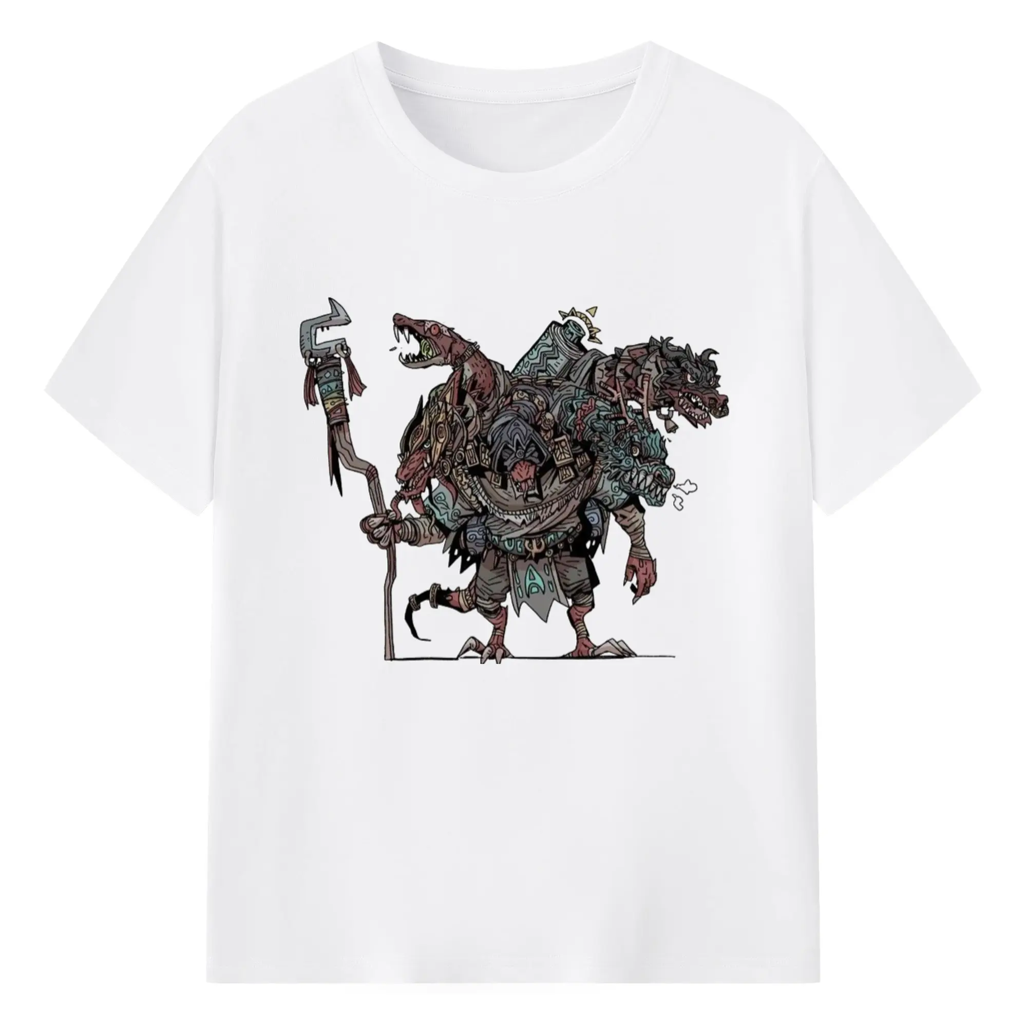 Total war warhammer Lizardmen tee - 180g Cotton T-Shirt With Front Heat Transfer Print – Soft, Lightweight, Fitted Design – Comfortable Casual Wear For Sports & Everyday Use