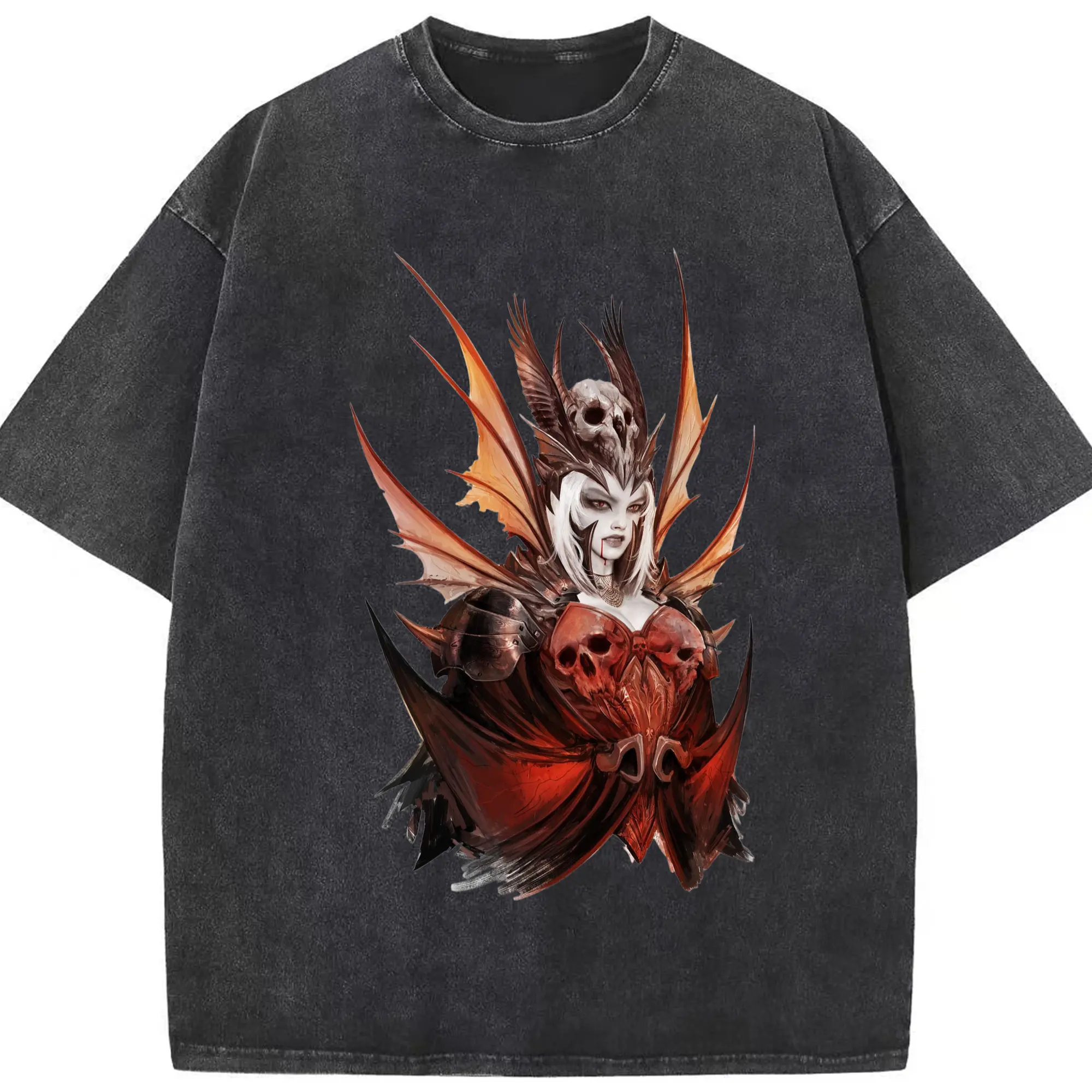 Total war warhammer Vampire Coast t shirt​ - Washed Vintage Look 230g Cotton Oversized T-Shirt With Front Heat Transfer Print – Soft, Lightweight, Stylish Fit – Comfortable Casual Wear For Sports & Everyday Use