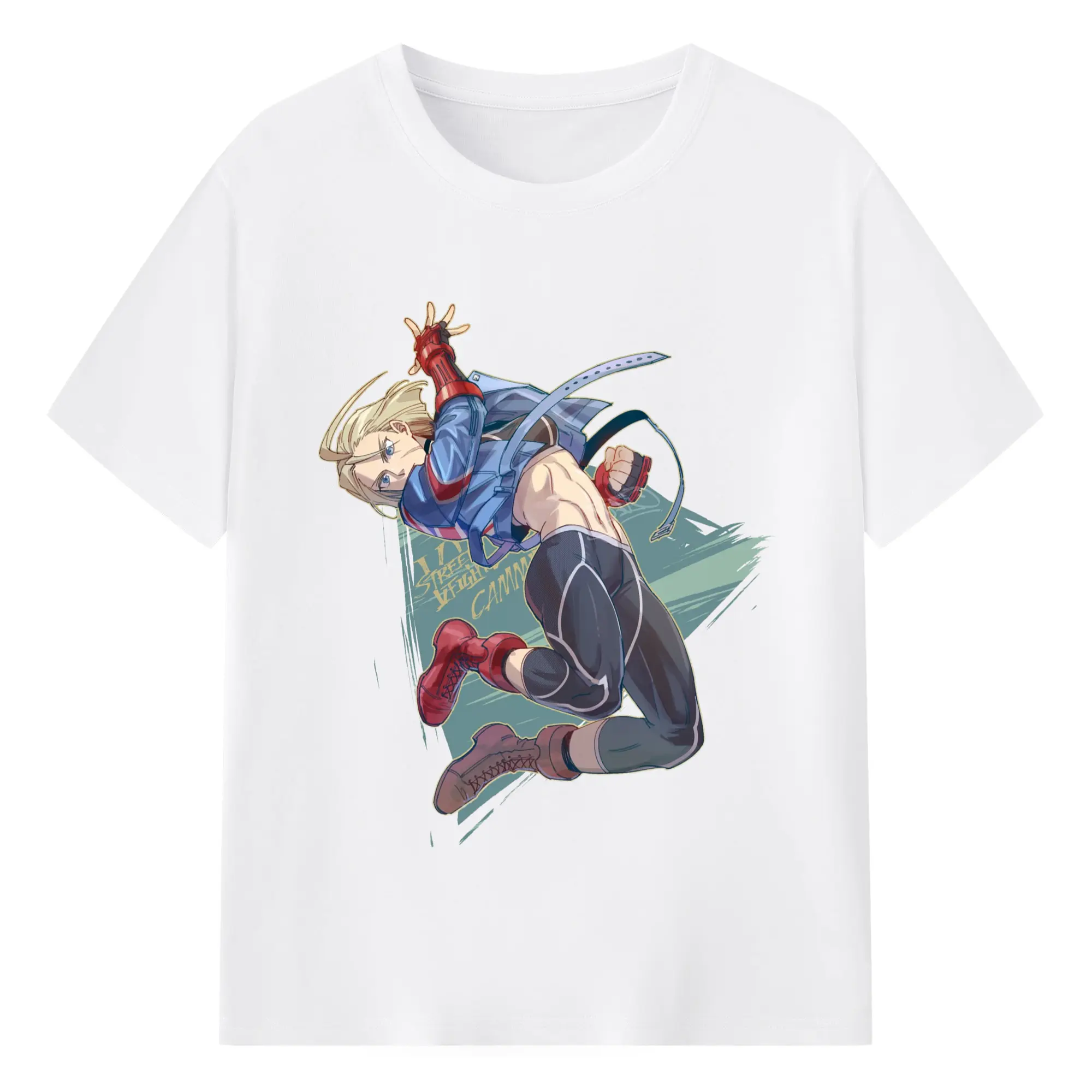 Street fighter Cammy t-shirt​ - 180g Cotton T-Shirt With Front Heat Transfer Print – Soft, Lightweight, Fitted Design – Comfortable Casual Wear For Sports & Everyday Use