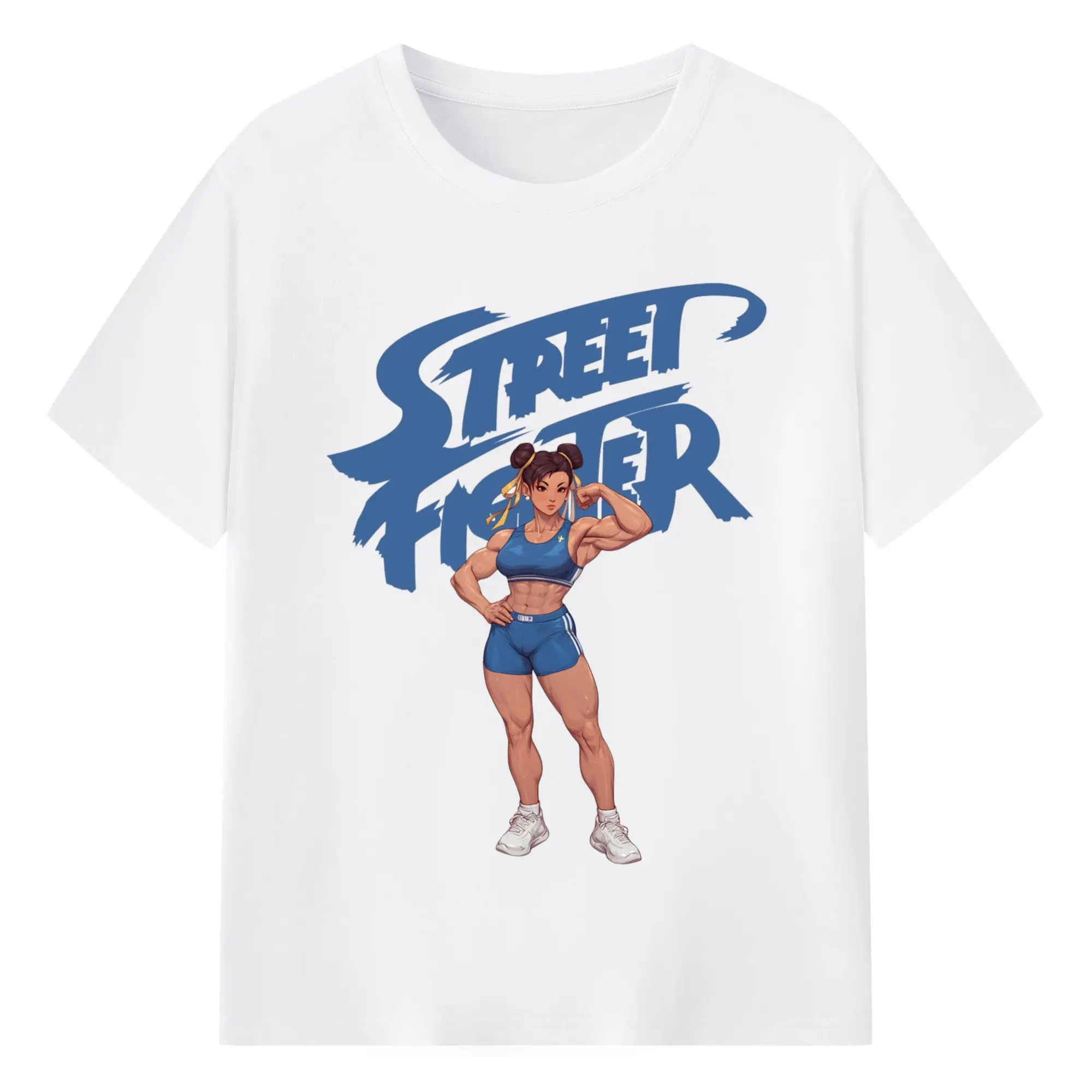 Street fighter chun li shirt​ - 180g Cotton T-Shirt With Front Heat Transfer Print – Soft, Lightweight, Fitted Design – Comfortable Casual Wear For Sports & Everyday Use