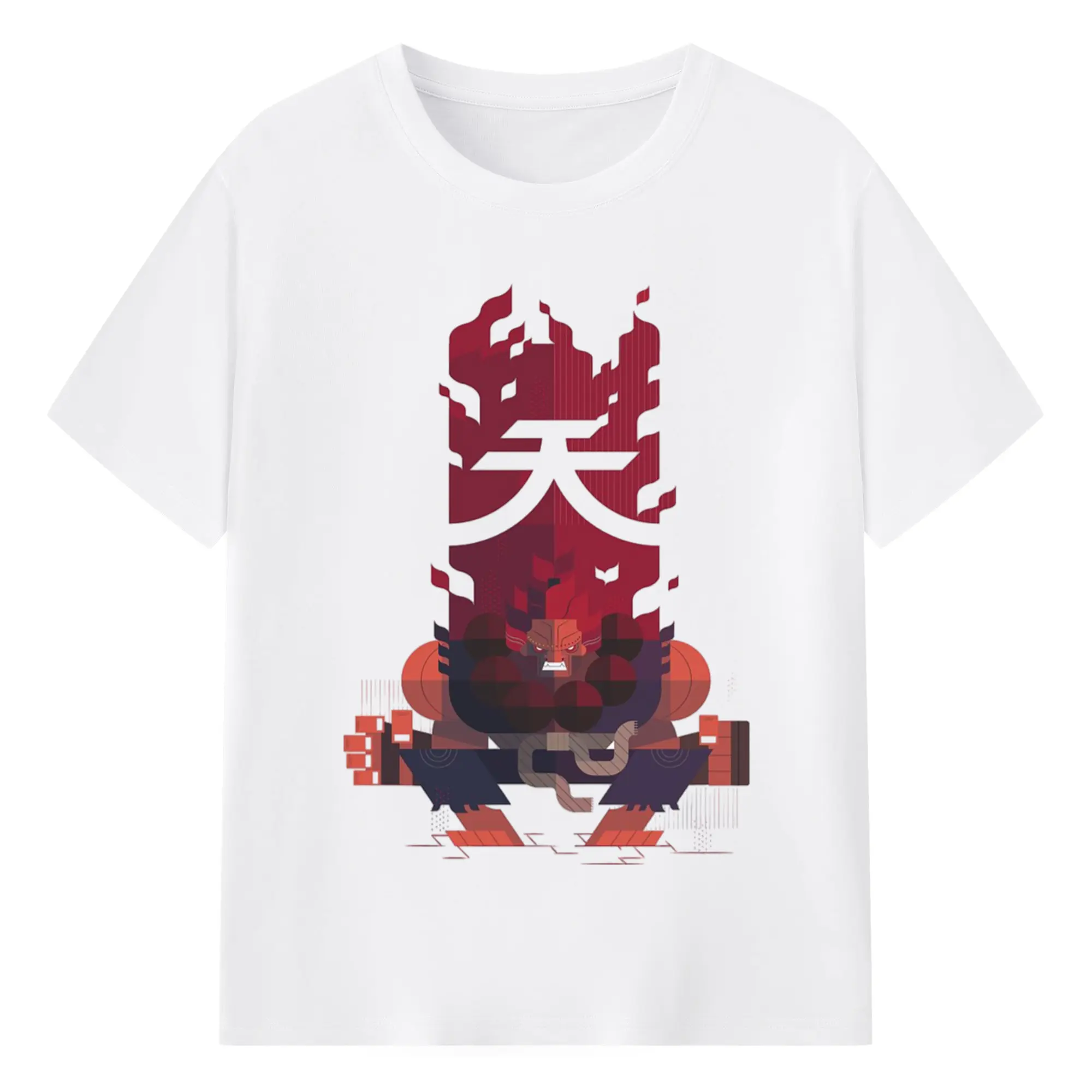 Street fighter gouki tee - 180g Cotton T-Shirt With Front Heat Transfer Print – Soft, Lightweight, Fitted Design – Comfortable Casual Wear For Sports & Everyday Use