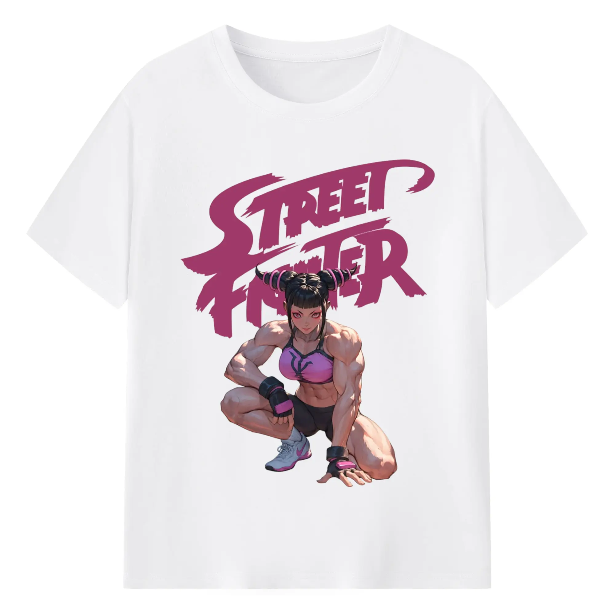 Street fighter juri classic shirt - 180g Cotton T-Shirt With Front Heat Transfer Print – Soft, Lightweight, Fitted Design – Comfortable Casual Wear For Sports & Everyday Use