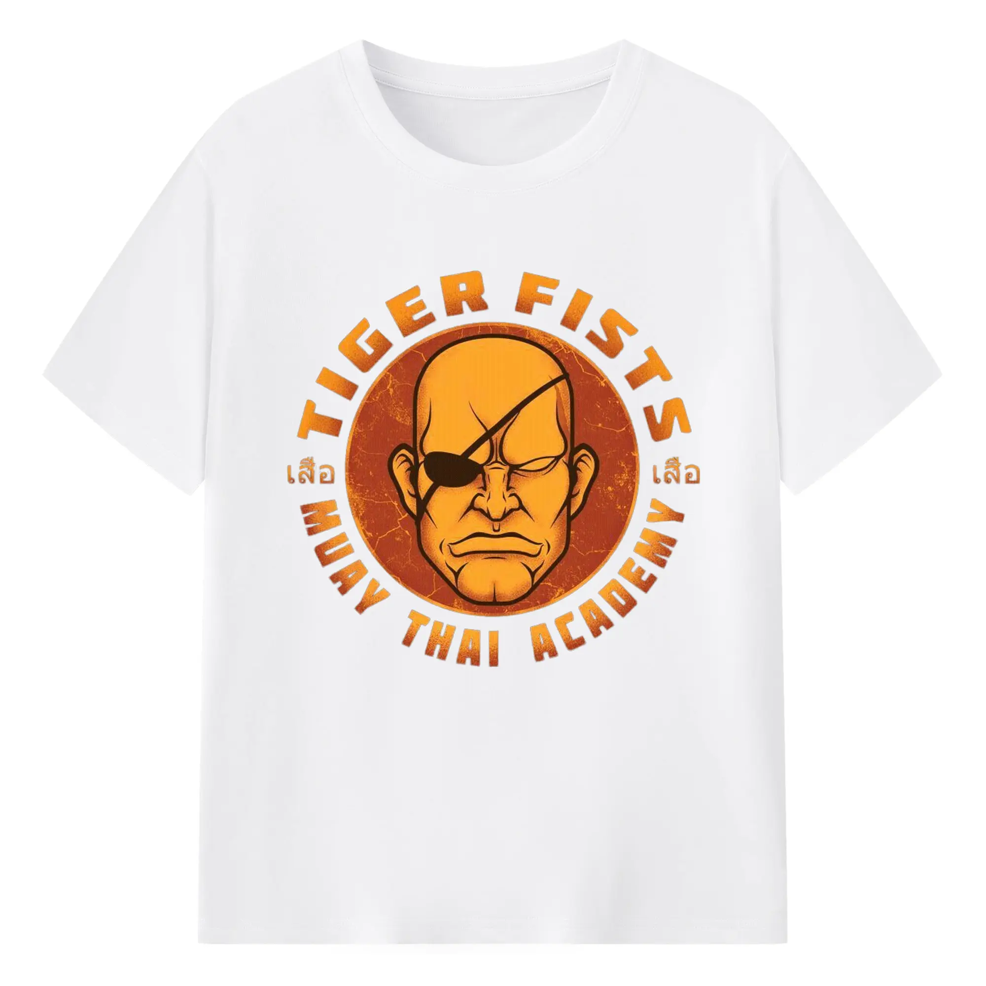 Street fighter sagat t shirt​ - 180g Cotton T-Shirt With Front Heat Transfer Print – Soft, Lightweight, Fitted Design – Comfortable Casual Wear For Sports & Everyday Use