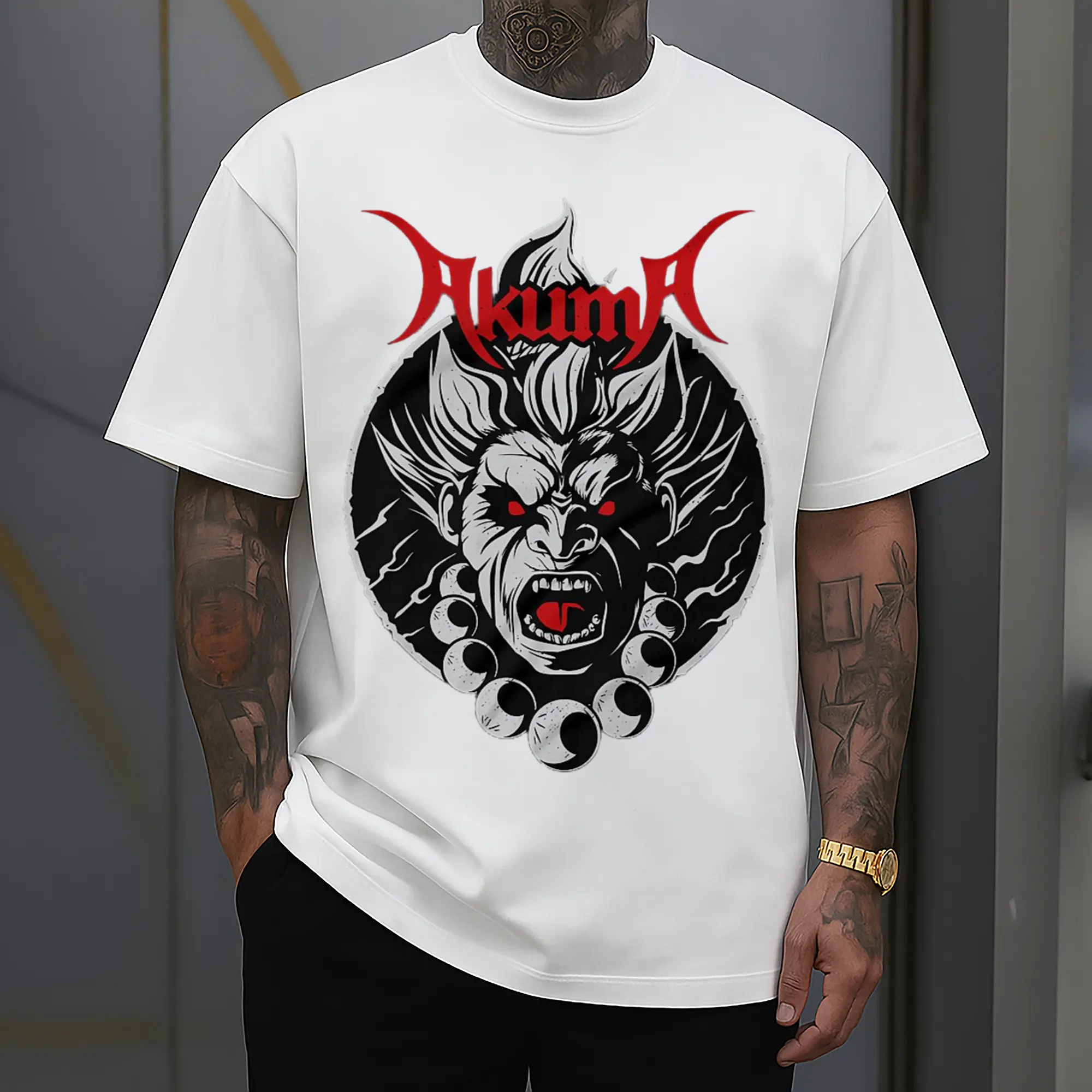 street fighter gouki face t shirt​