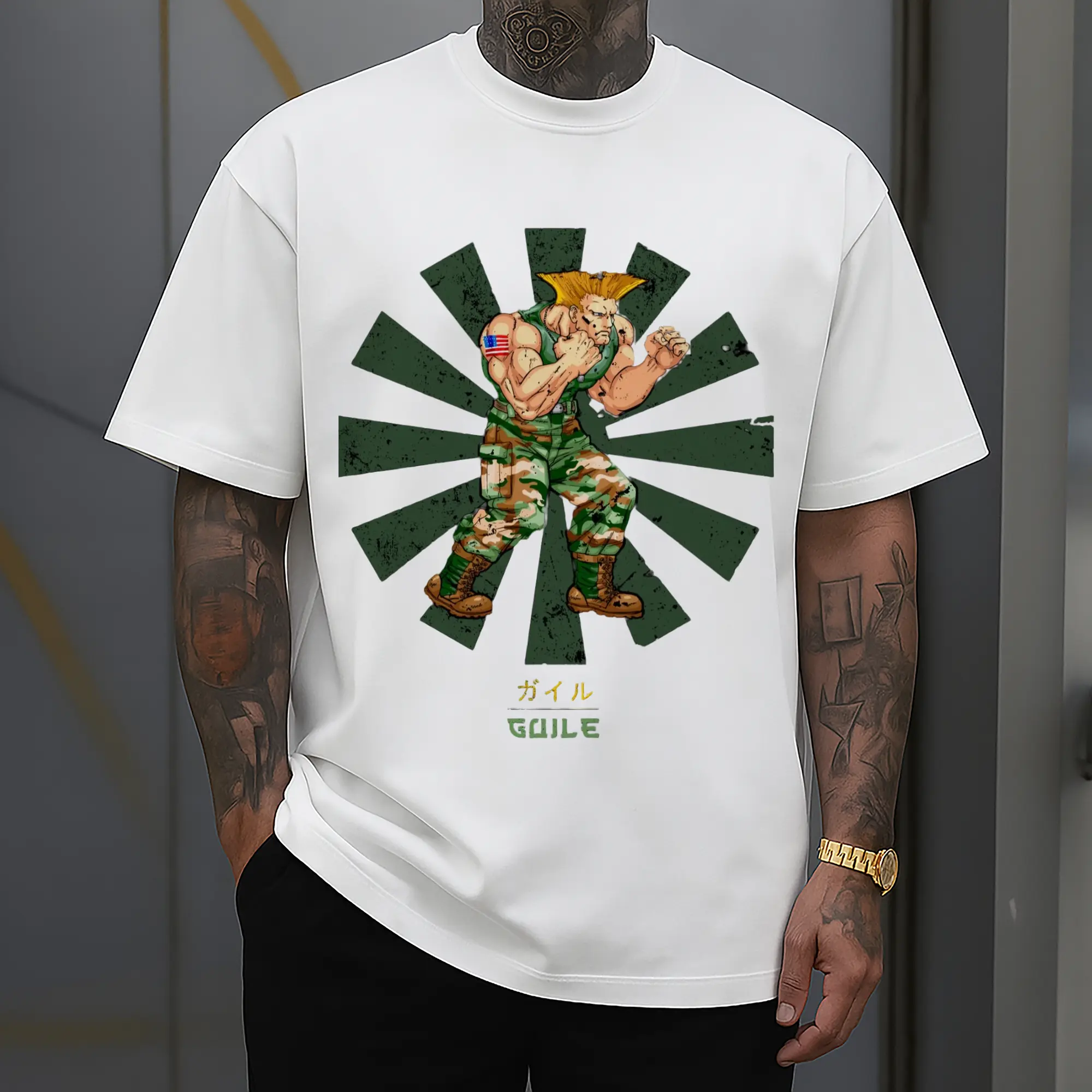 street fighter guile t shirt​