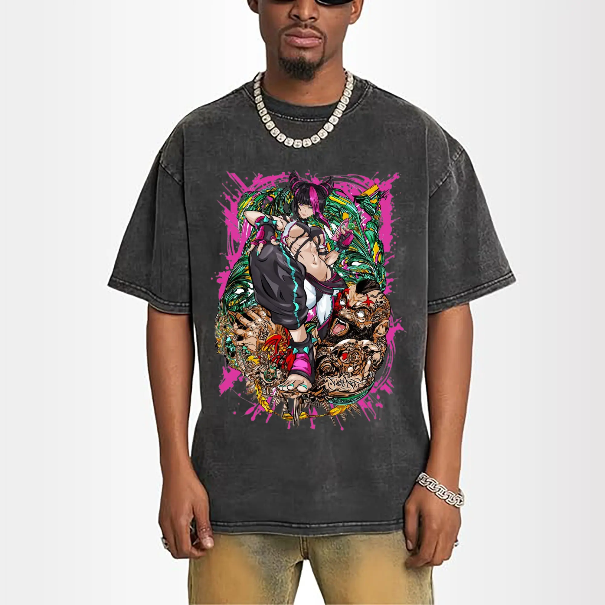 street fighter juri collage shirt